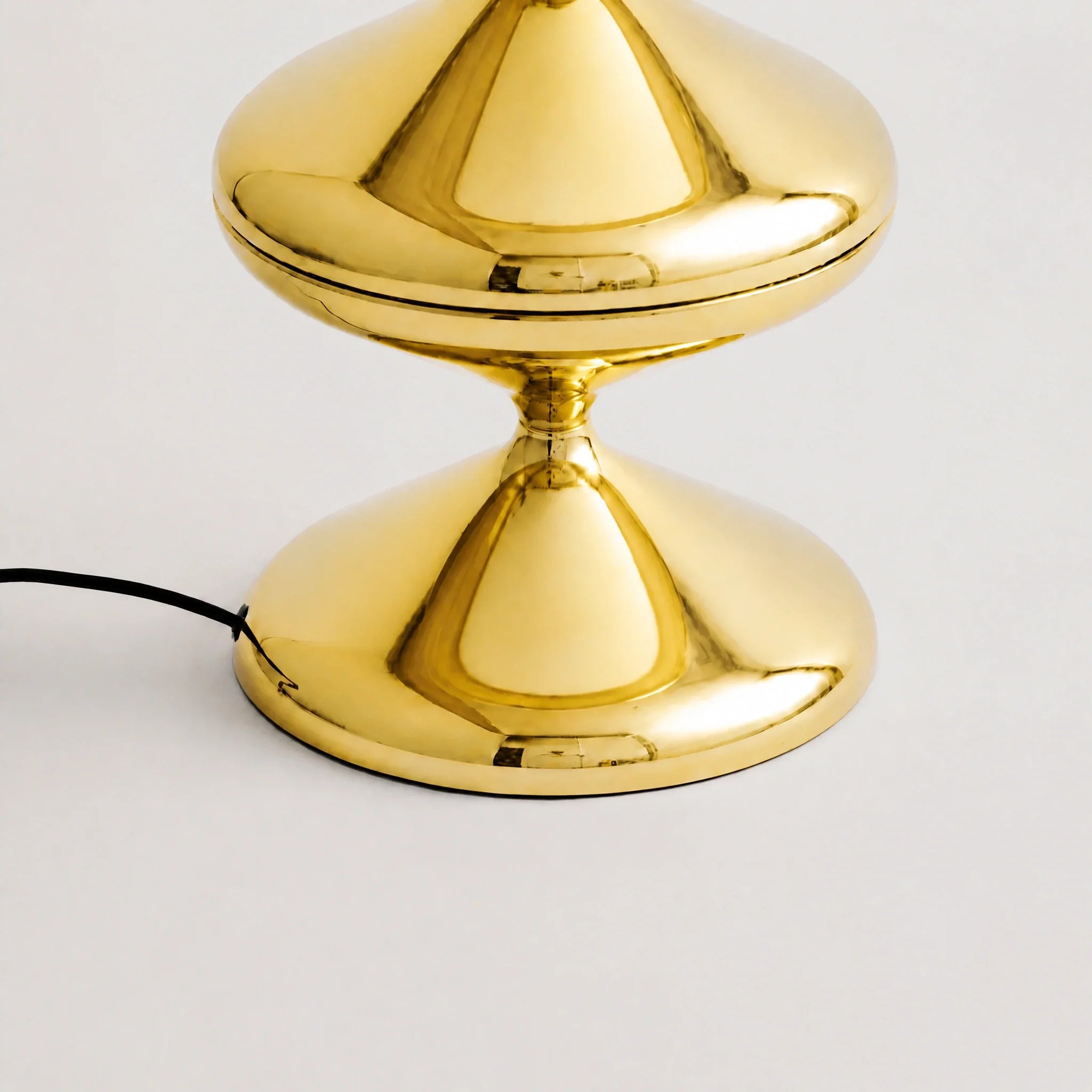 Gold gourd floor lamp with stacked metal discs and frosted dome — view 7