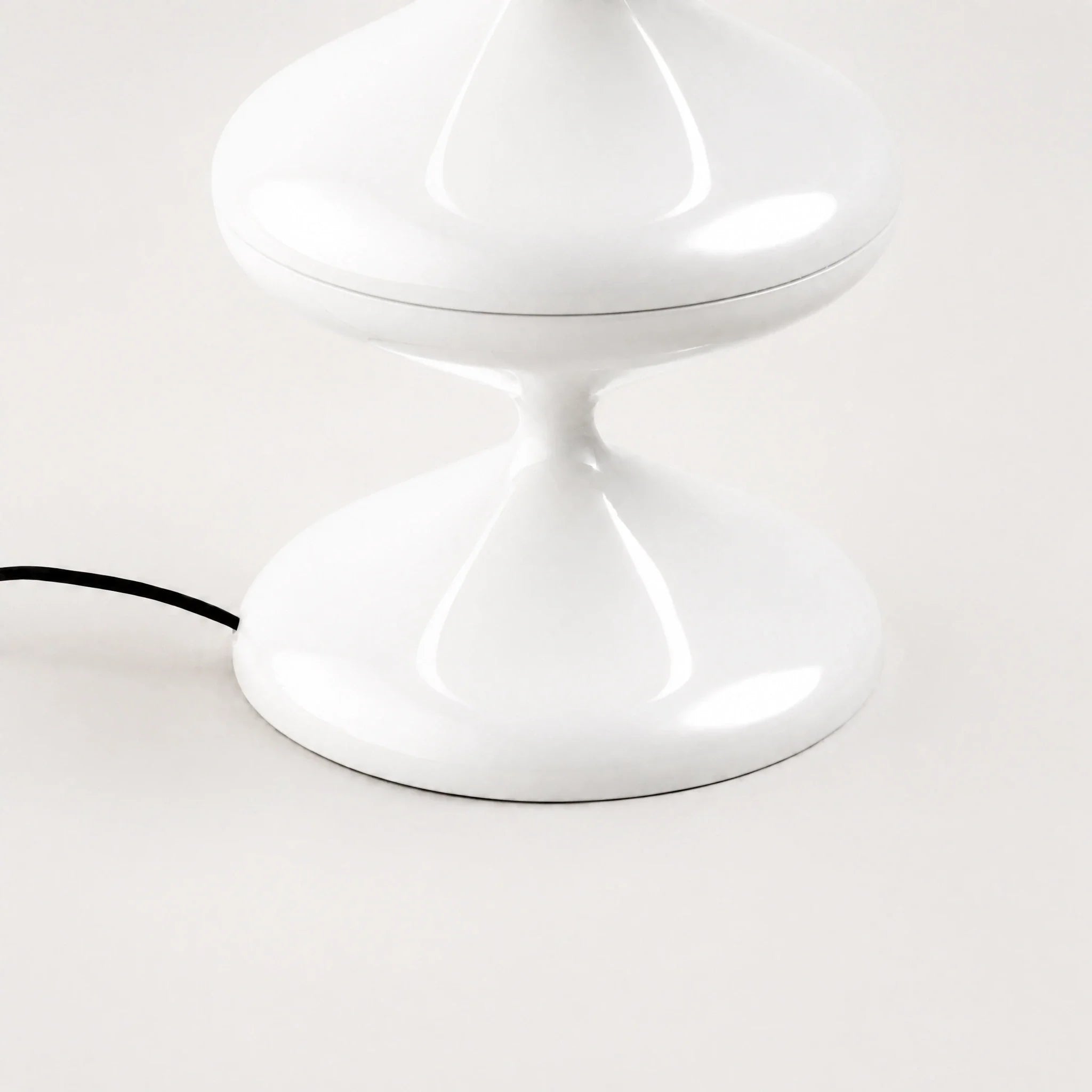 White gourd floor lamp with stacked metal discs and frosted dome — view 6