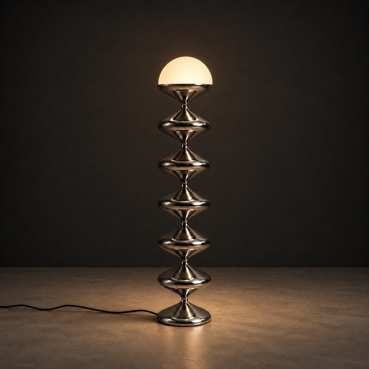Gourd Floor Lamp | Chrome Silver Lamp Interior Moderna New