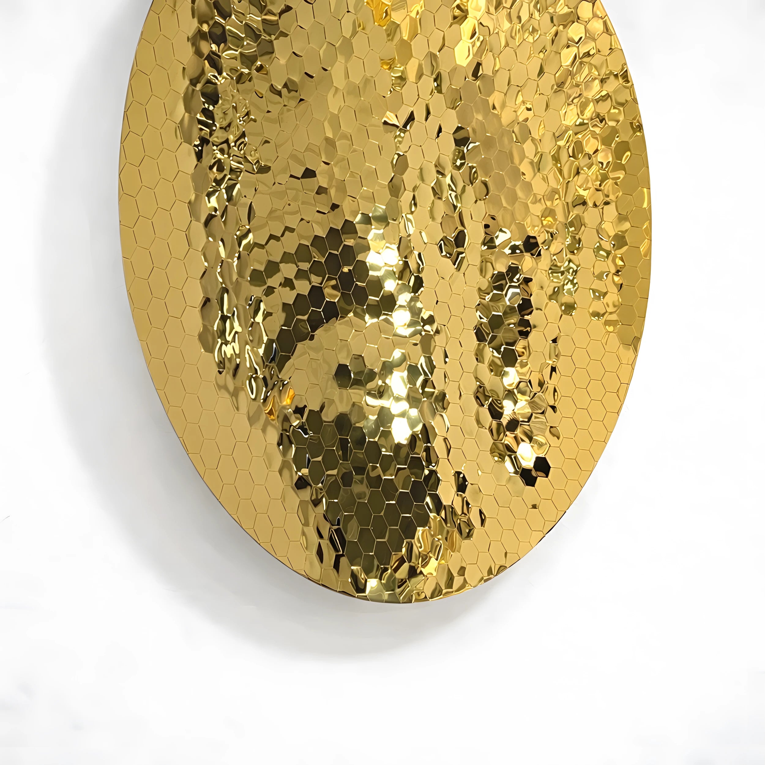 Concave Hex | Gold Wall Art Interior Moderna