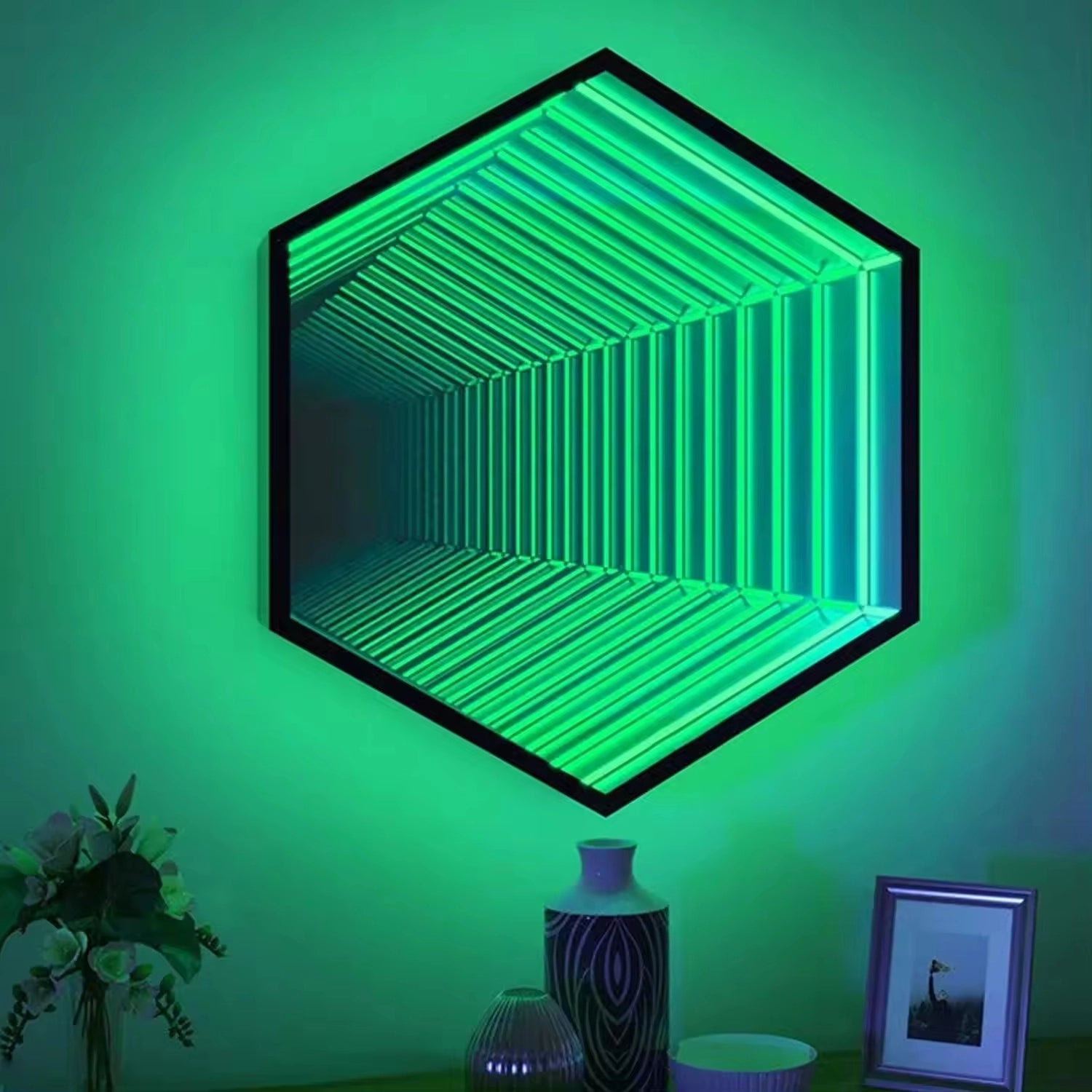 Hexagon Infinity Mirror Mirror Interior Moderna