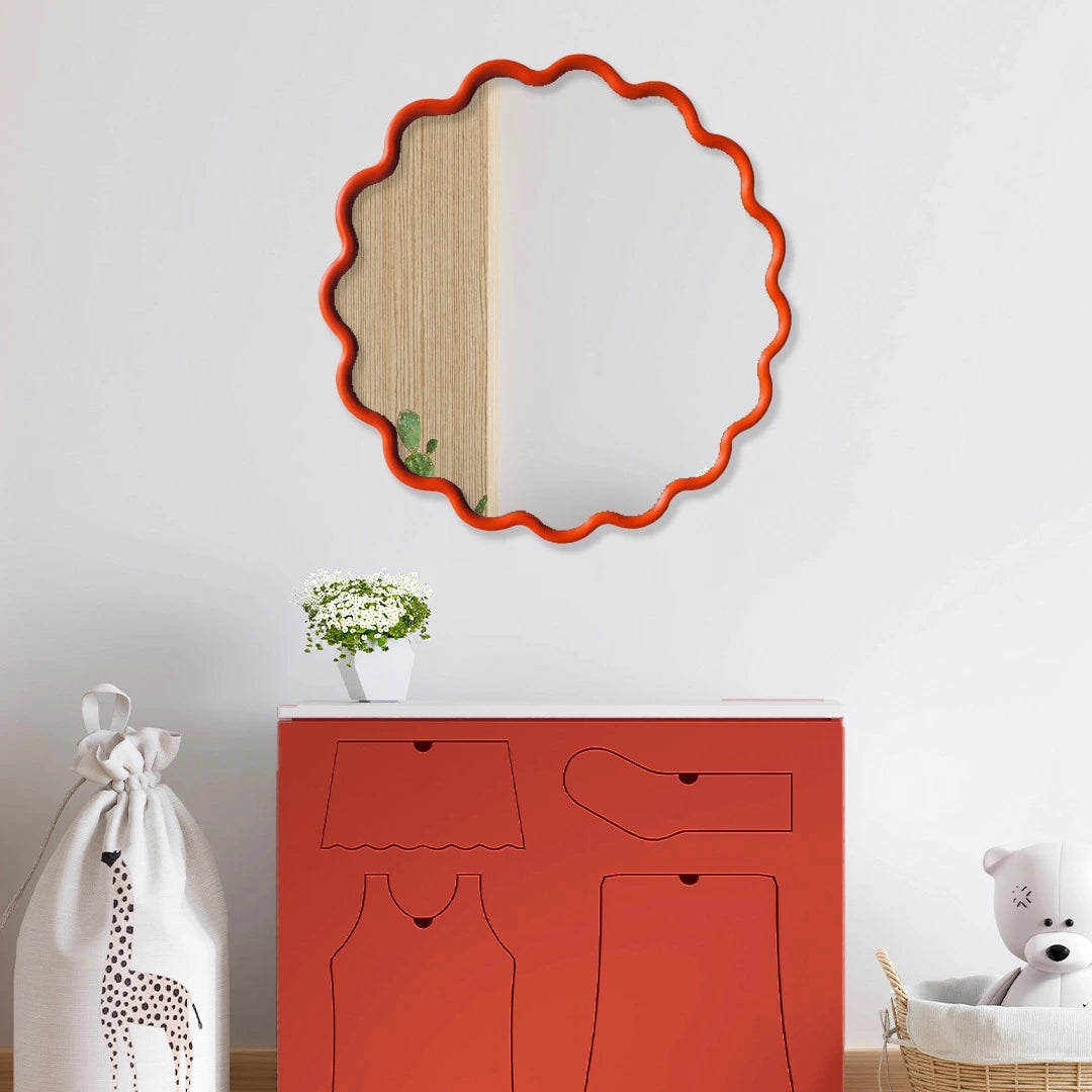 Round Wave Mirror Mirror Interior Moderna
