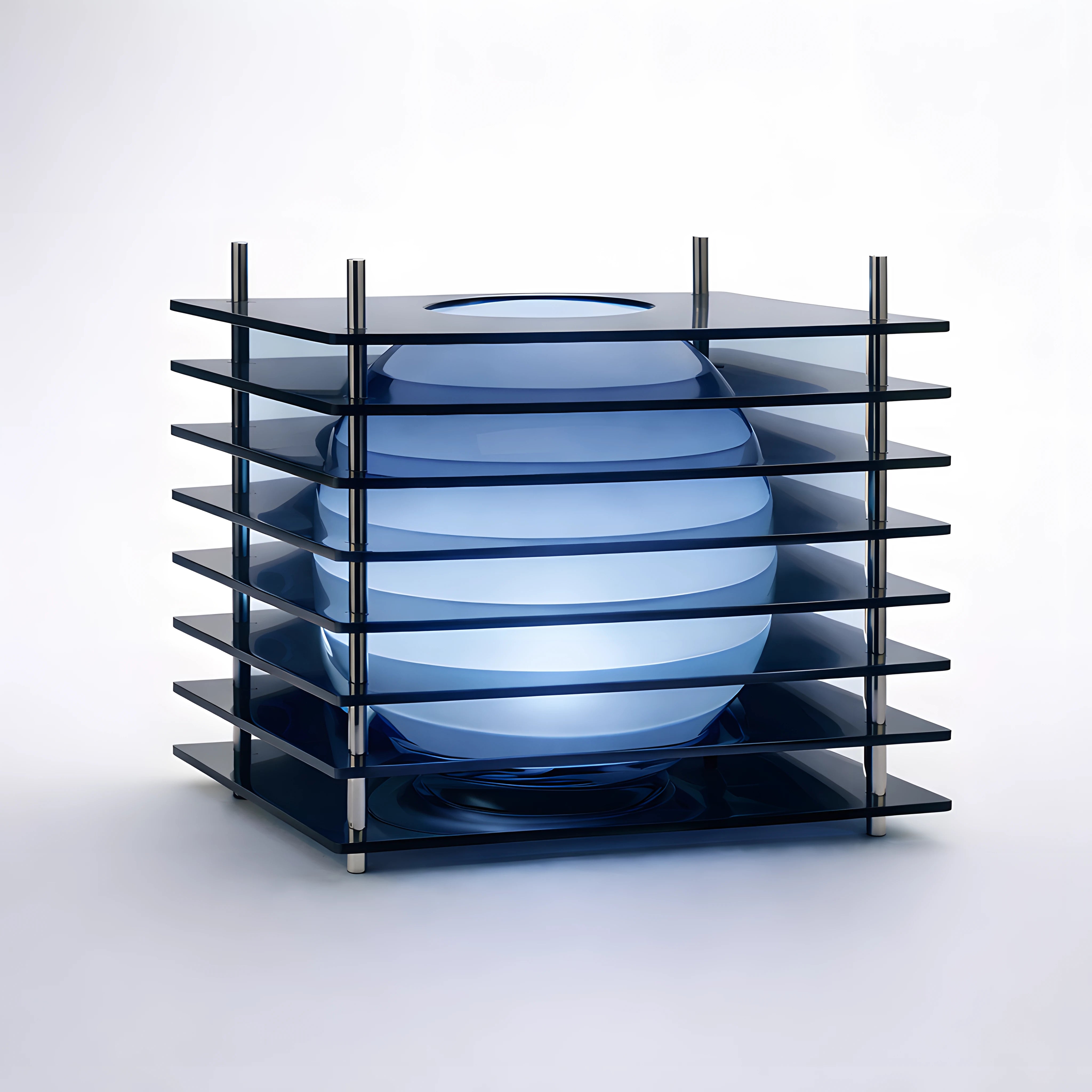 Luminex Cube Lamp Interior Moderna Blue New