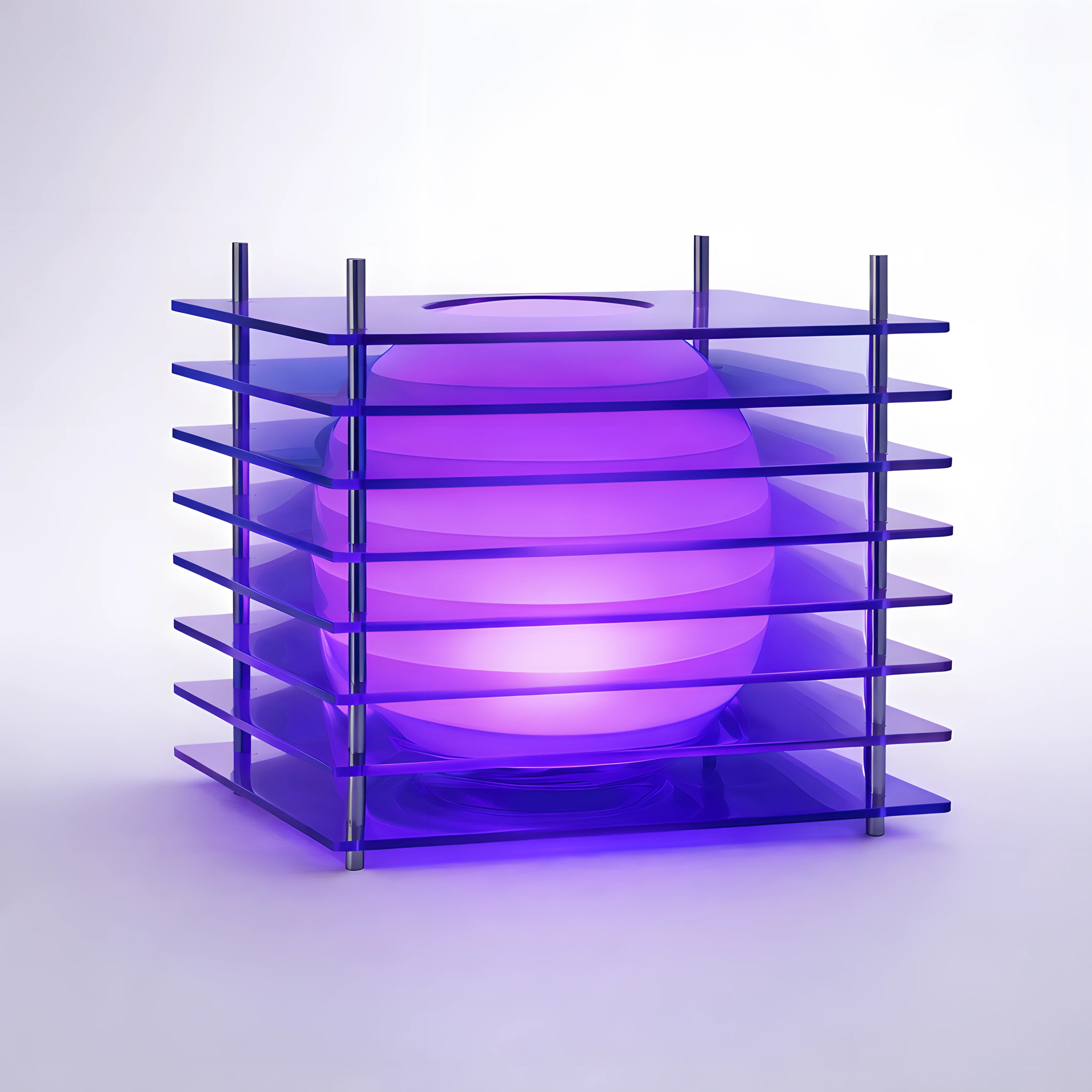 Luminex Cube Lamp Interior Moderna Violet Fusion New