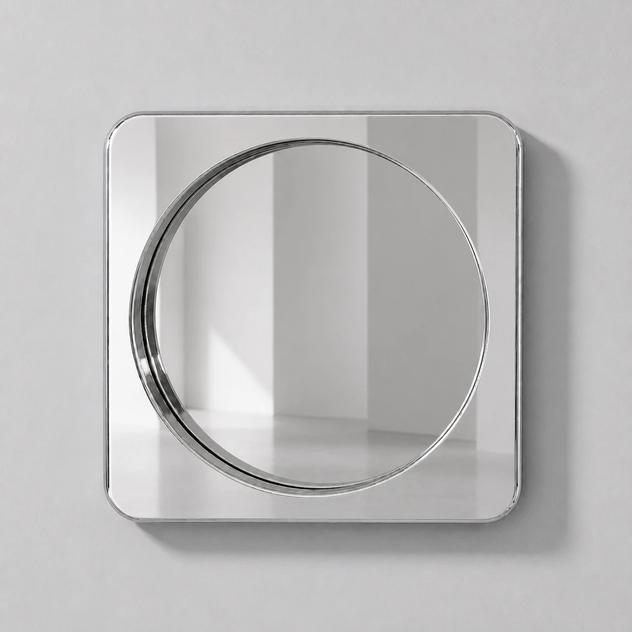 Rounded Square Mirror | Silver Mirror Interior Moderna