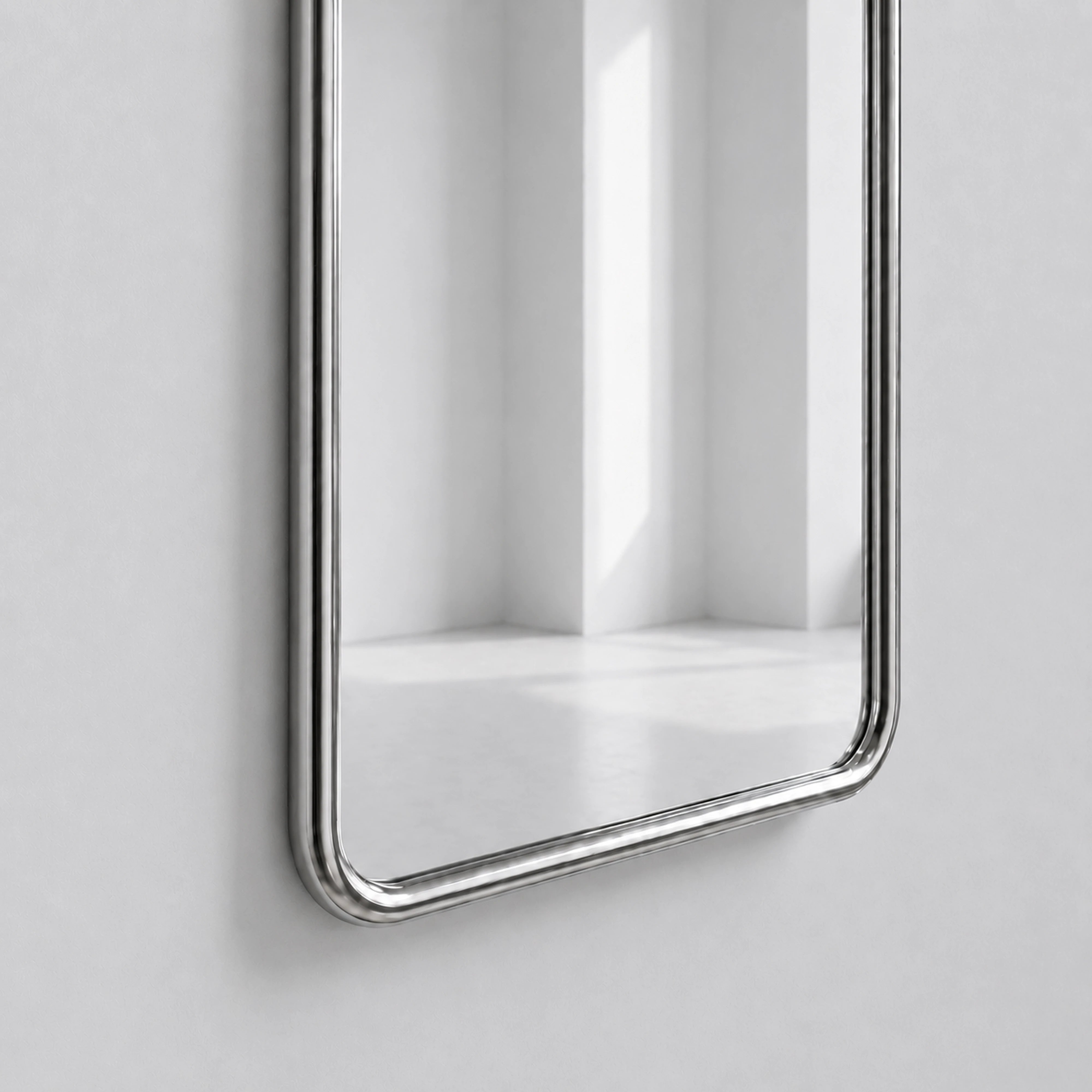 Chrome Bold Rectangle Mirror Mirror Interior Moderna