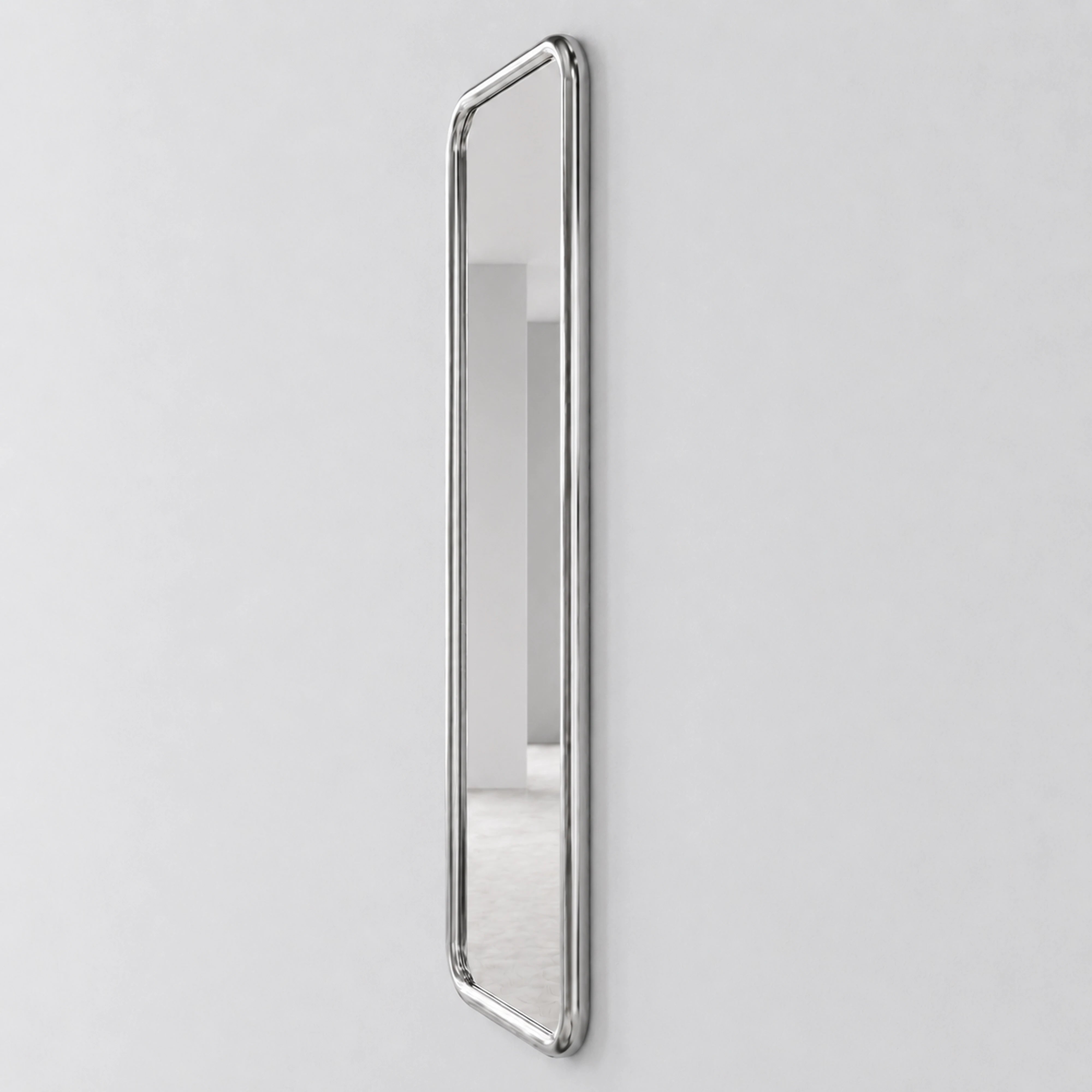 Chrome Bold Rectangle Mirror Mirror Interior Moderna