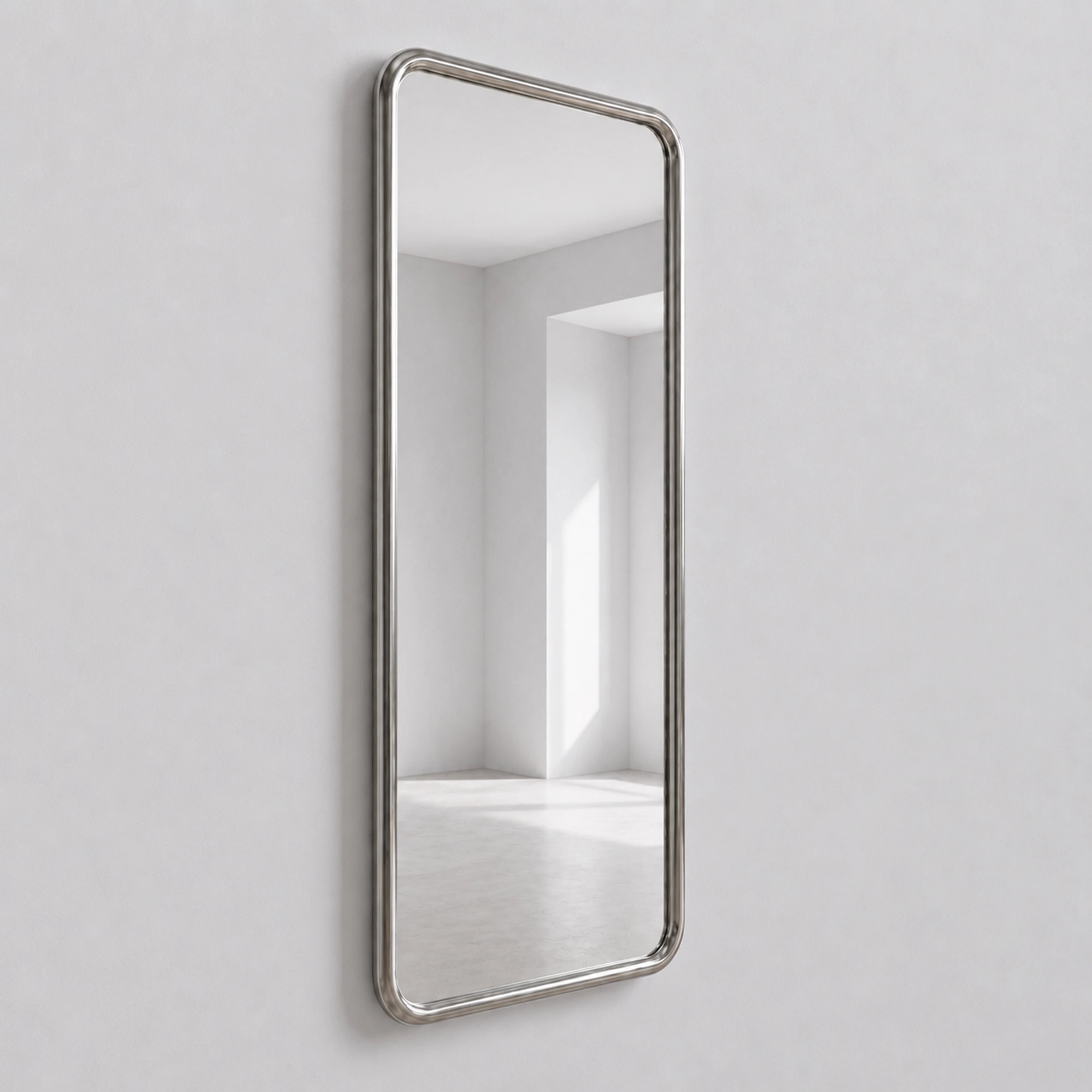 Chrome Bold Rectangle Mirror Mirror Interior Moderna