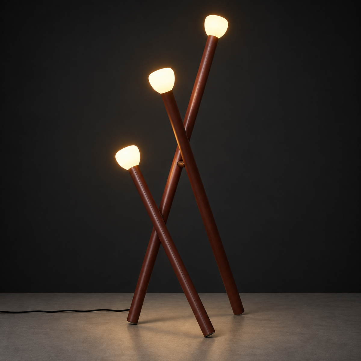 Matchstick Floor Lamp Lamp Interior Moderna Brown New