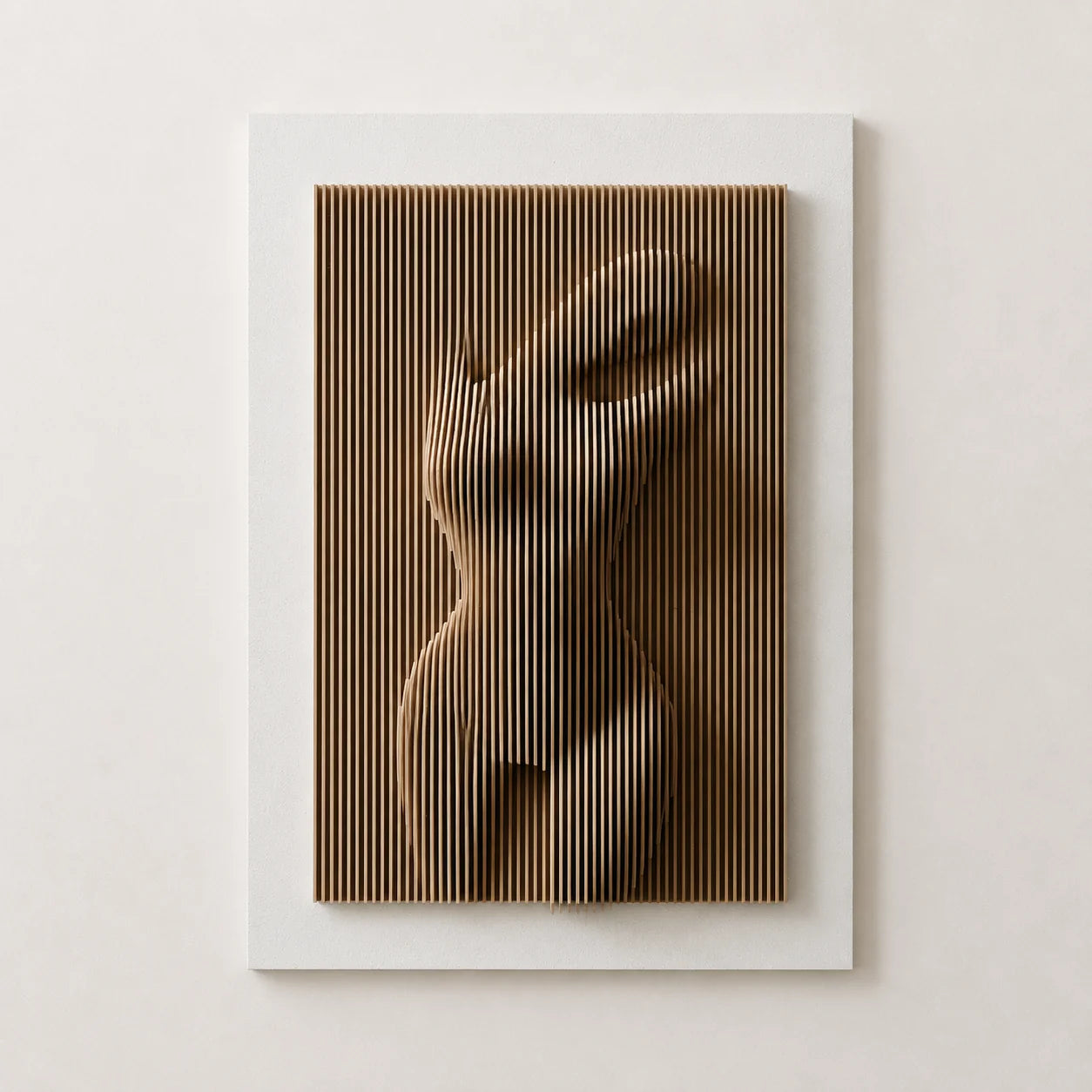 Naked Elegance | Parametric Wood Carving Wall Art Interior Moderna