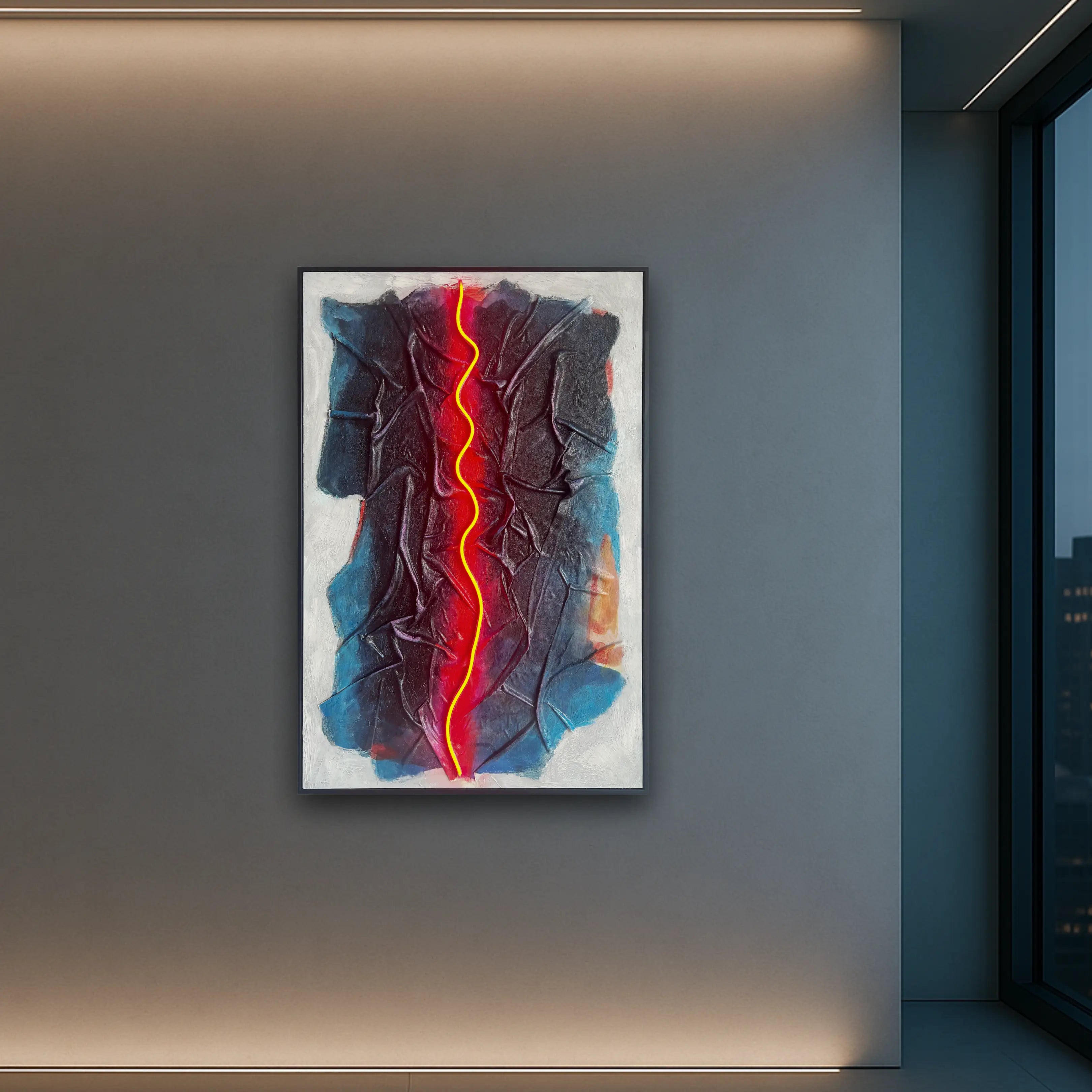 Neon Crease Wall Art Interior Moderna