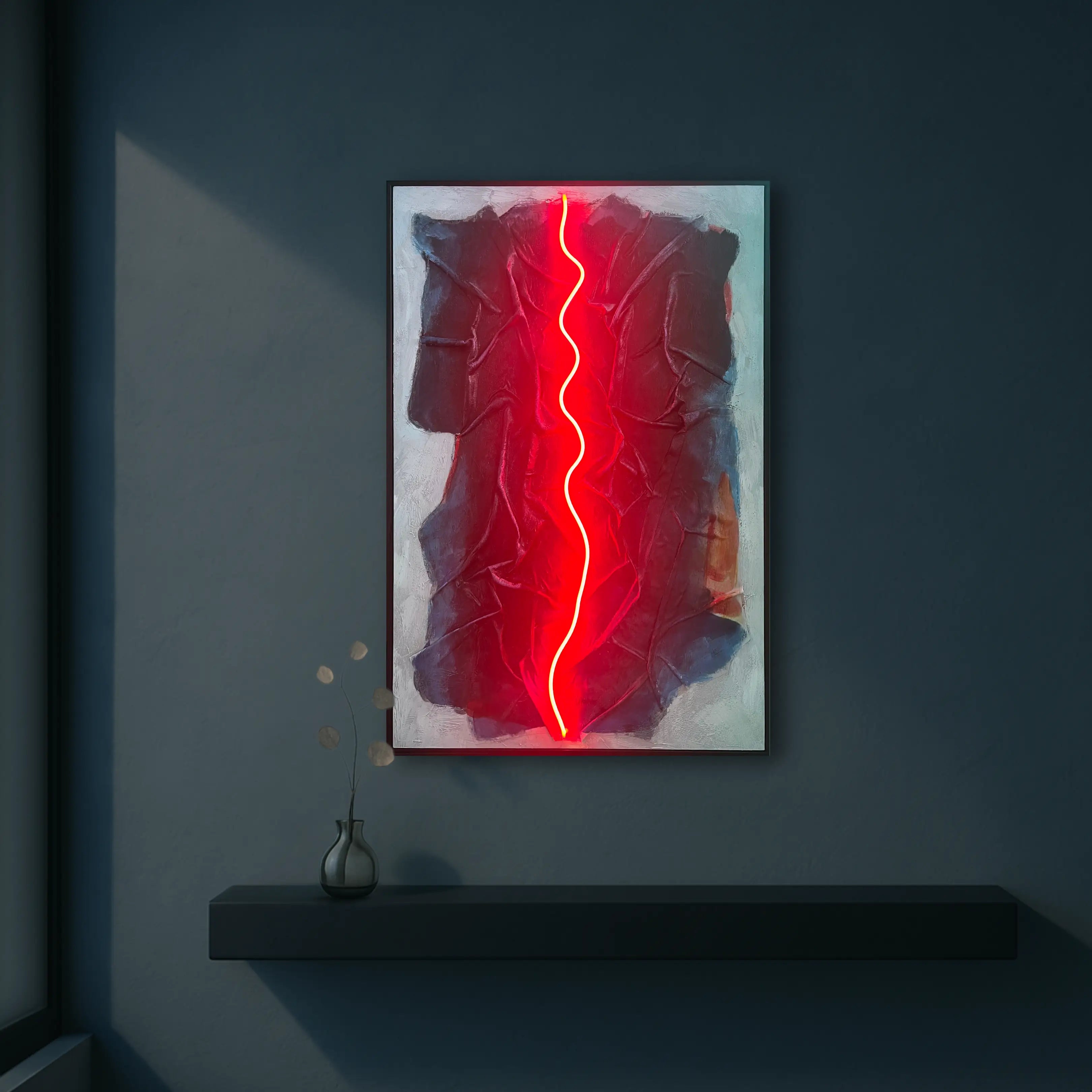 Neon Crease Wall Art Interior Moderna