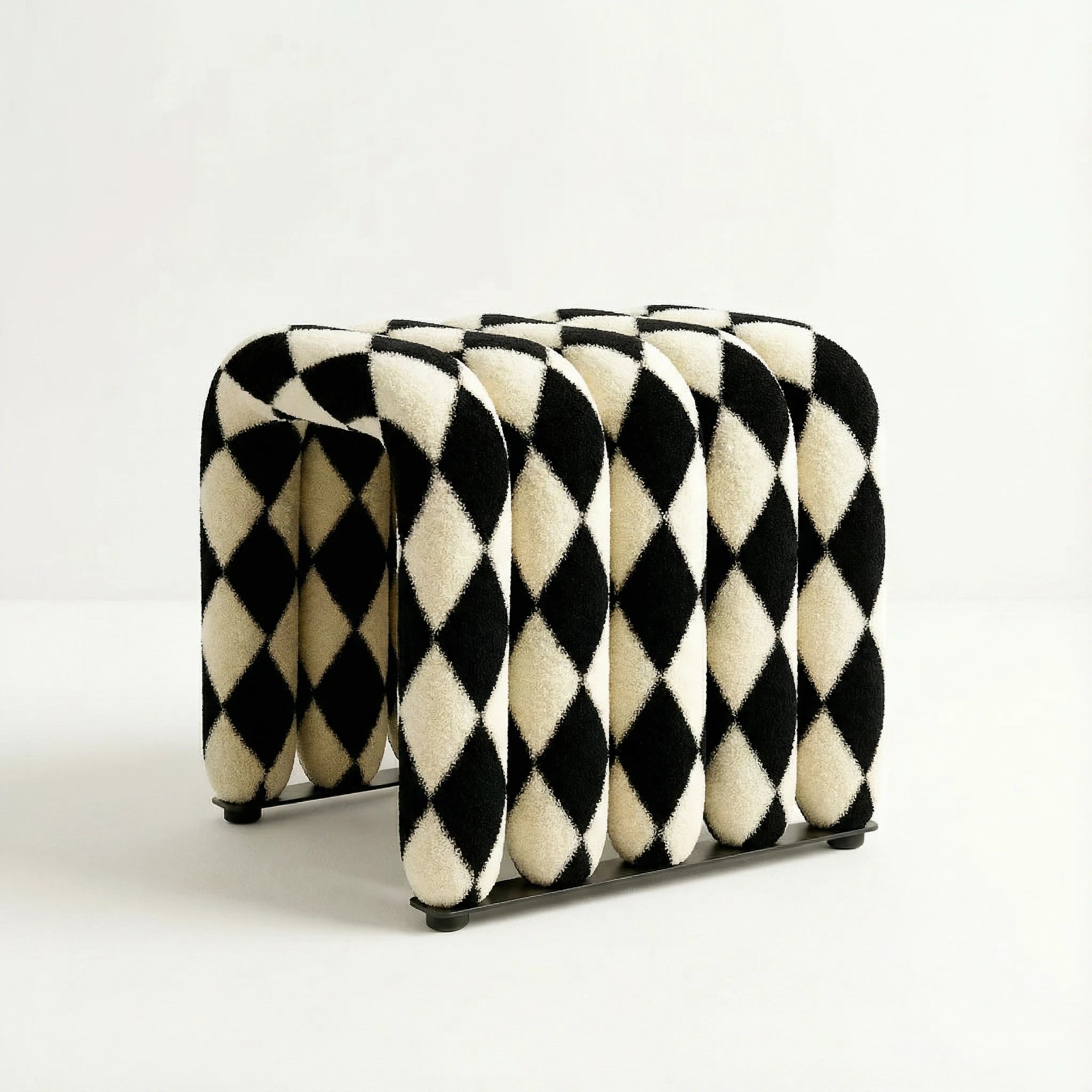 Noodle Pipe Stool Chair Interior Moderna Black+White