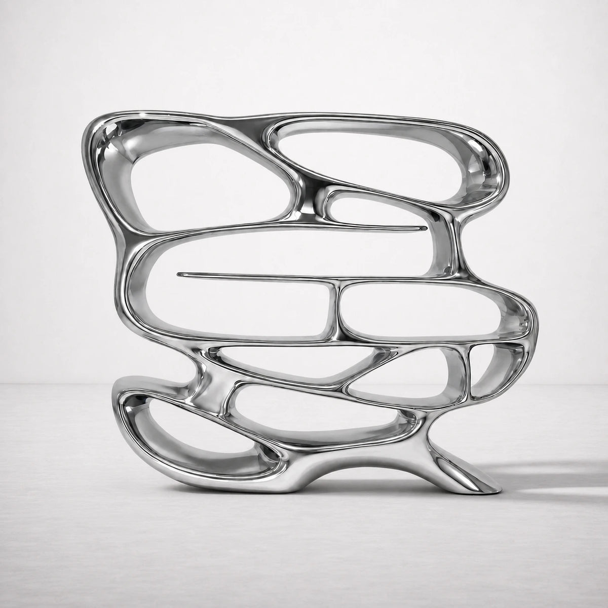 Chrome Mirage Bookshelf Table Interior Moderna New