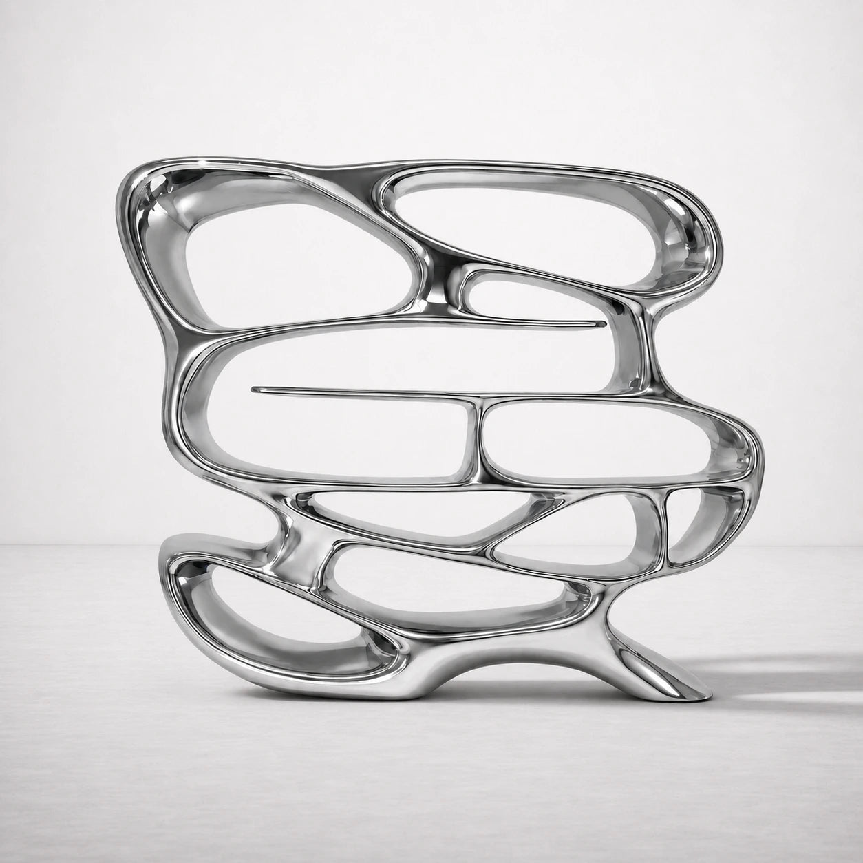Chrome Mirage Bookshelf Table Interior Moderna New