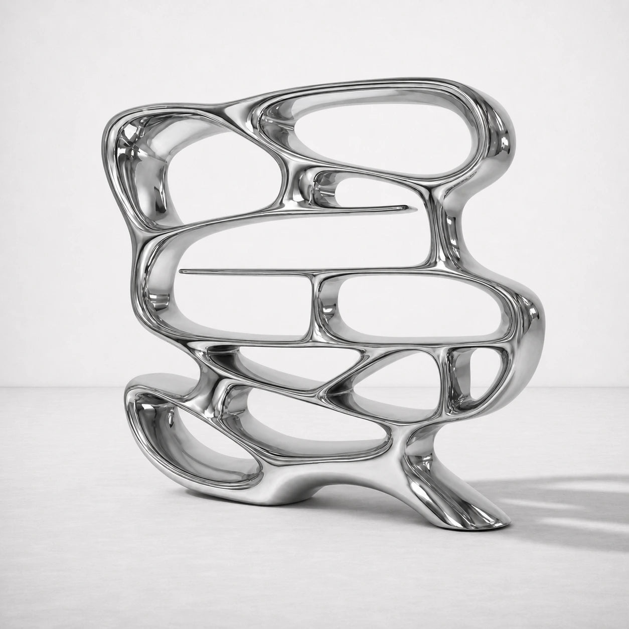 Chrome Mirage Bookshelf Table Interior Moderna