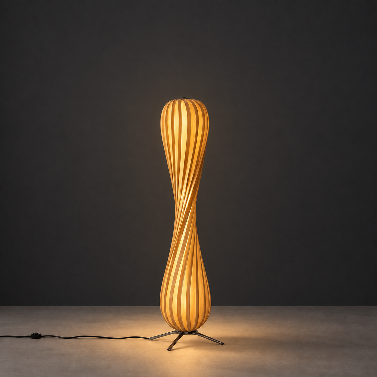 Ozawa Twisted Bamboo Lamp Lamp Interior Moderna Medium New