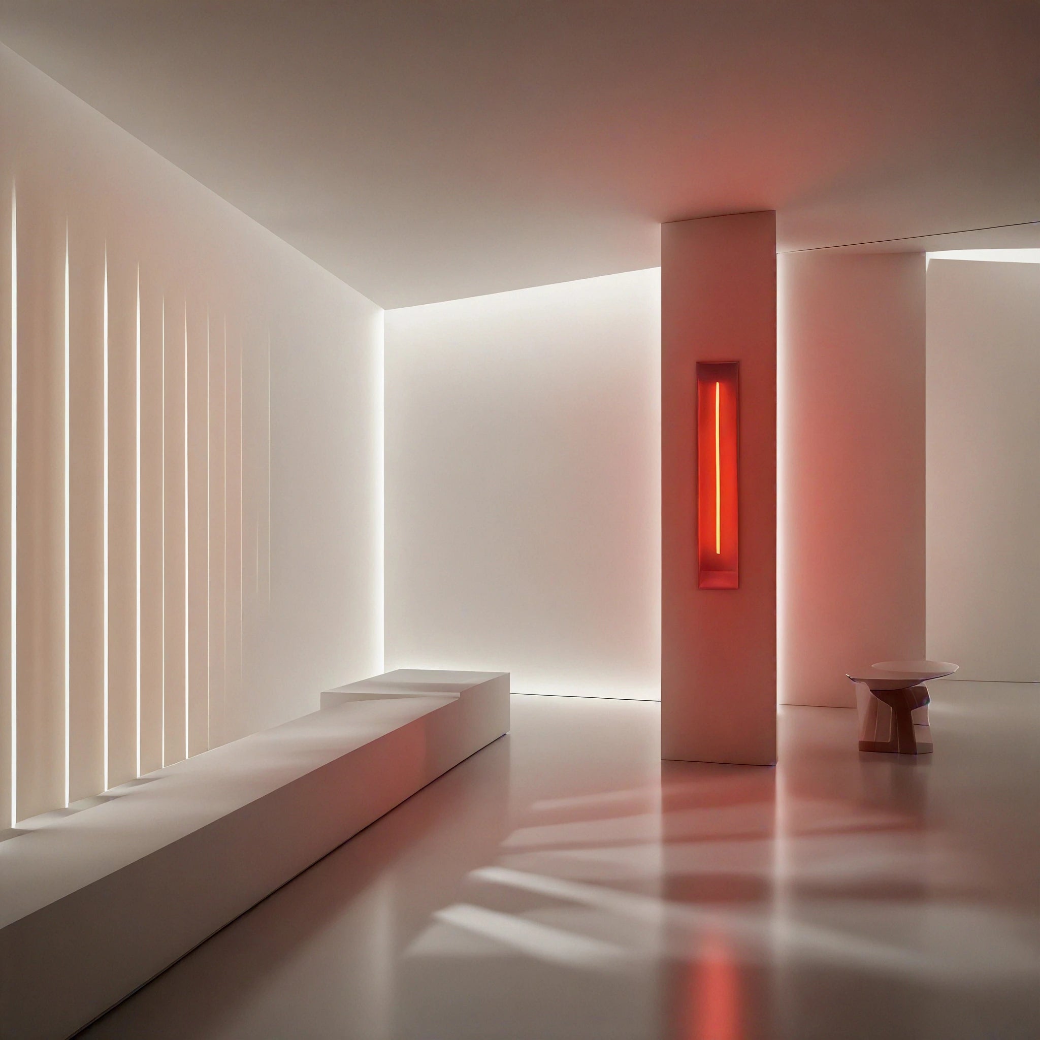 Redwood Radiance Lamp | Tall LED Strip Wooden Lamp Lamp Interior Moderna