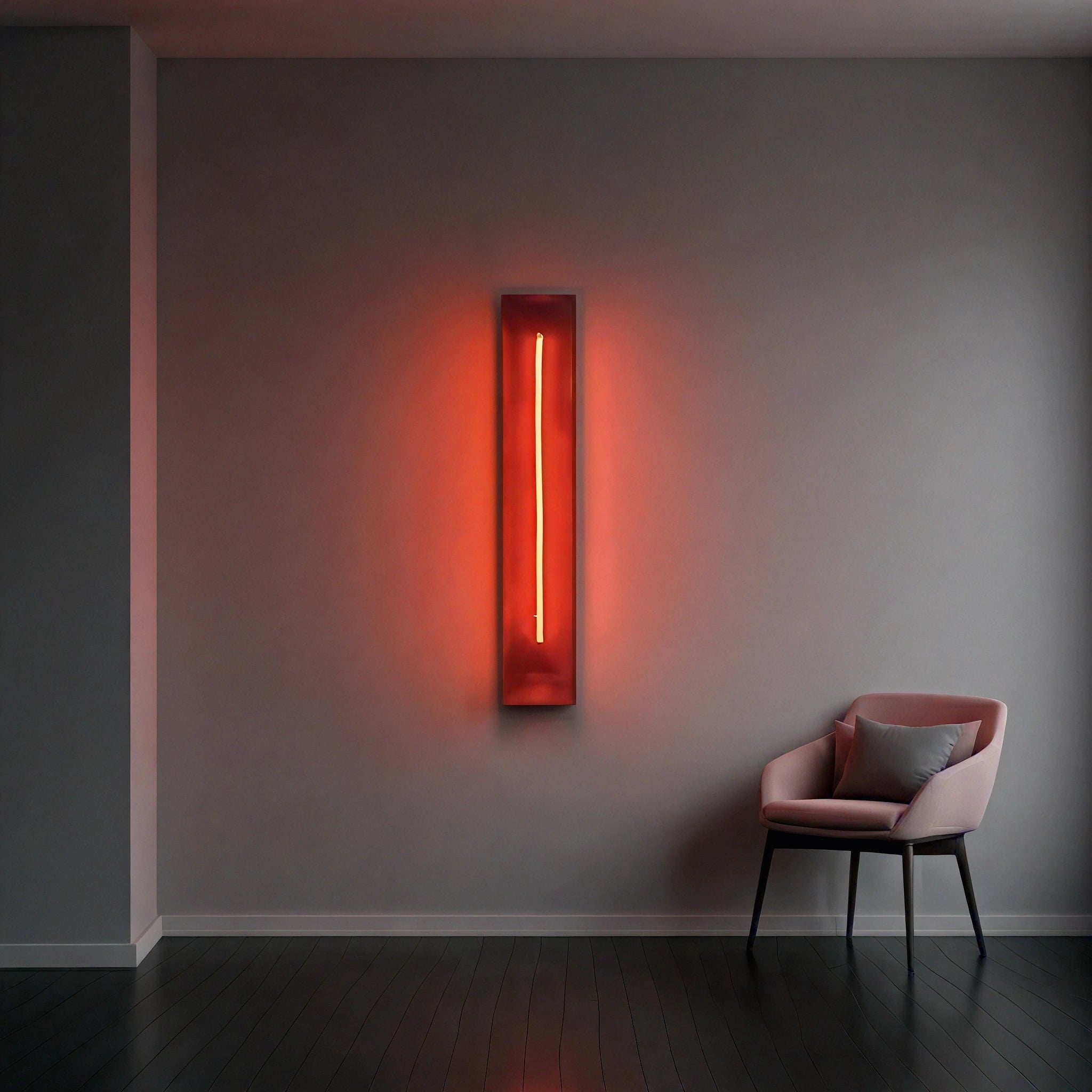 Redwood Radiance Lamp | Tall LED Strip Wooden Lamp Lamp Interior Moderna