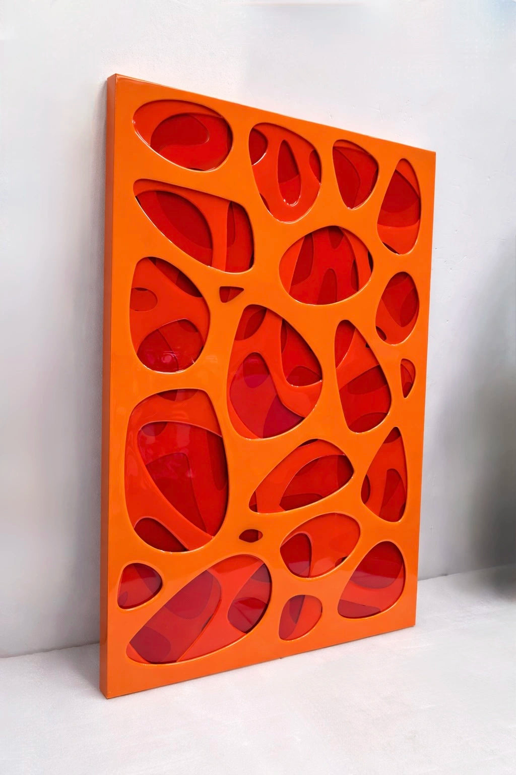 Spectral Flux: Vermilion Stratum Wall Art Interior Moderna