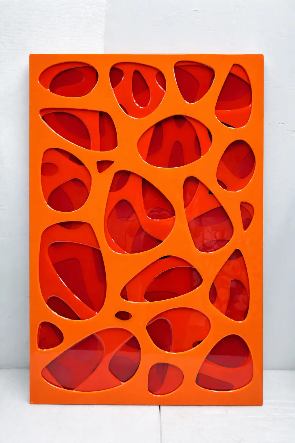 Spectral Flux: Vermilion Stratum Wall Art Interior Moderna