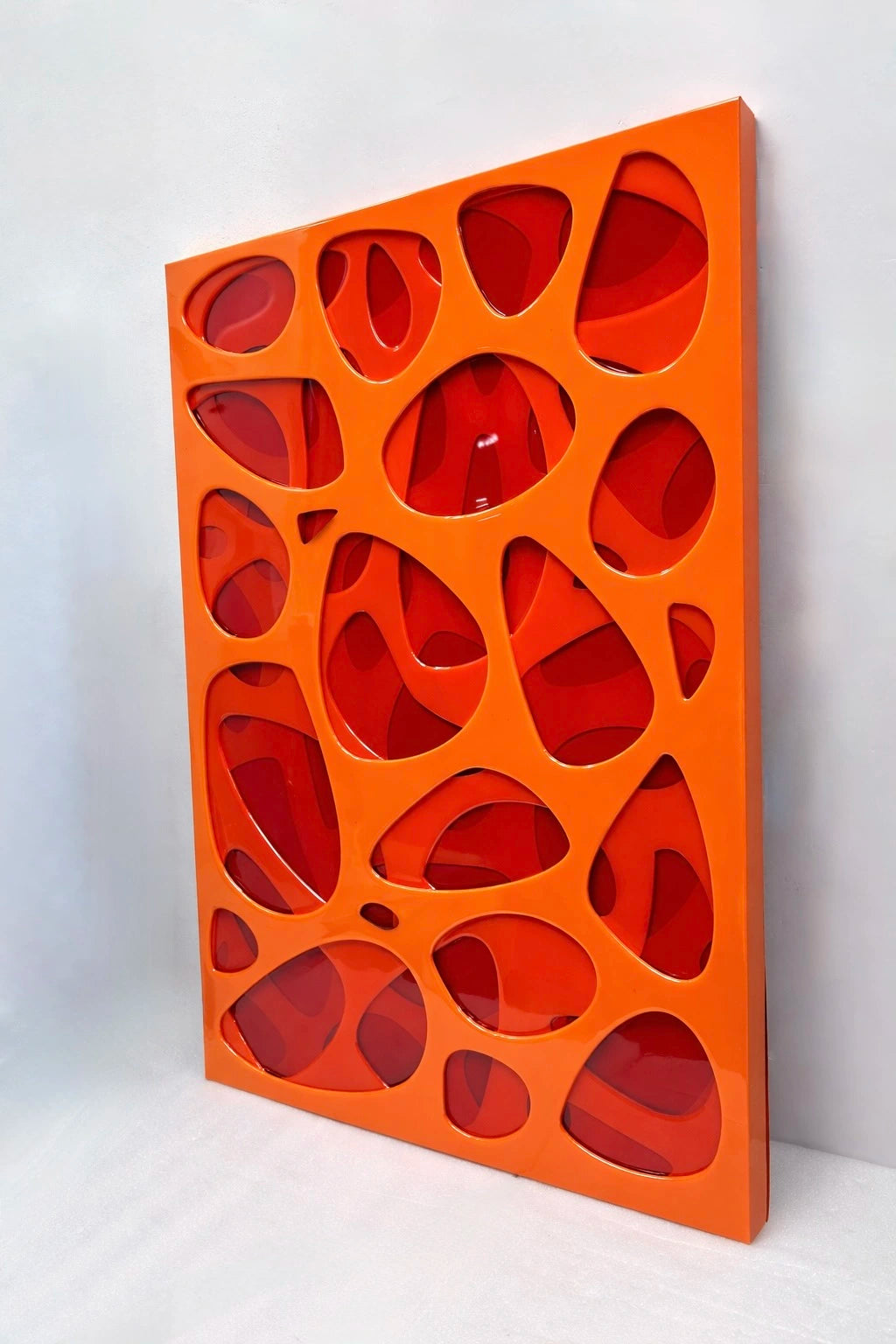 Spectral Flux: Vermilion Stratum Wall Art Interior Moderna