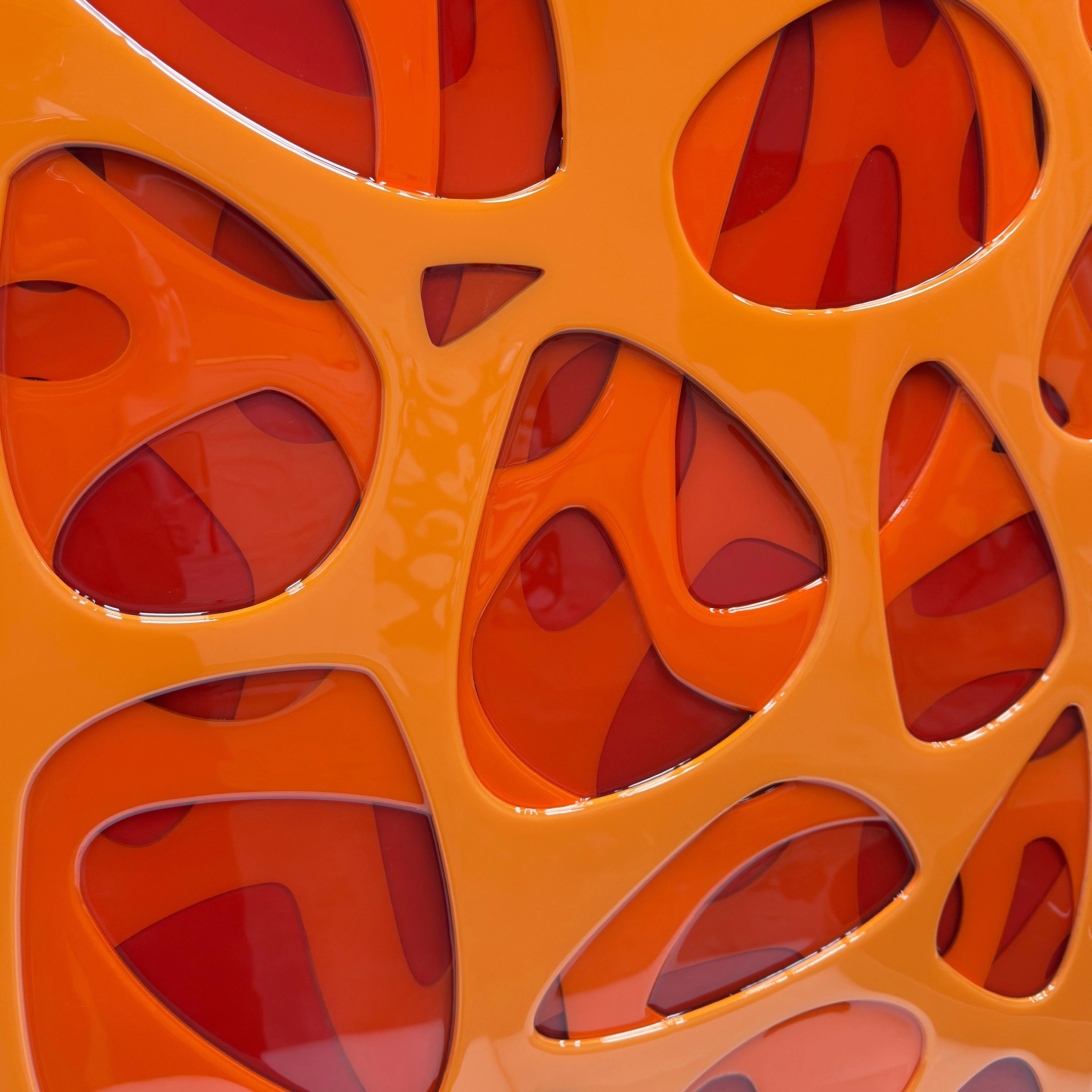 Spectral Flux: Vermilion Stratum Wall Art Interior Moderna