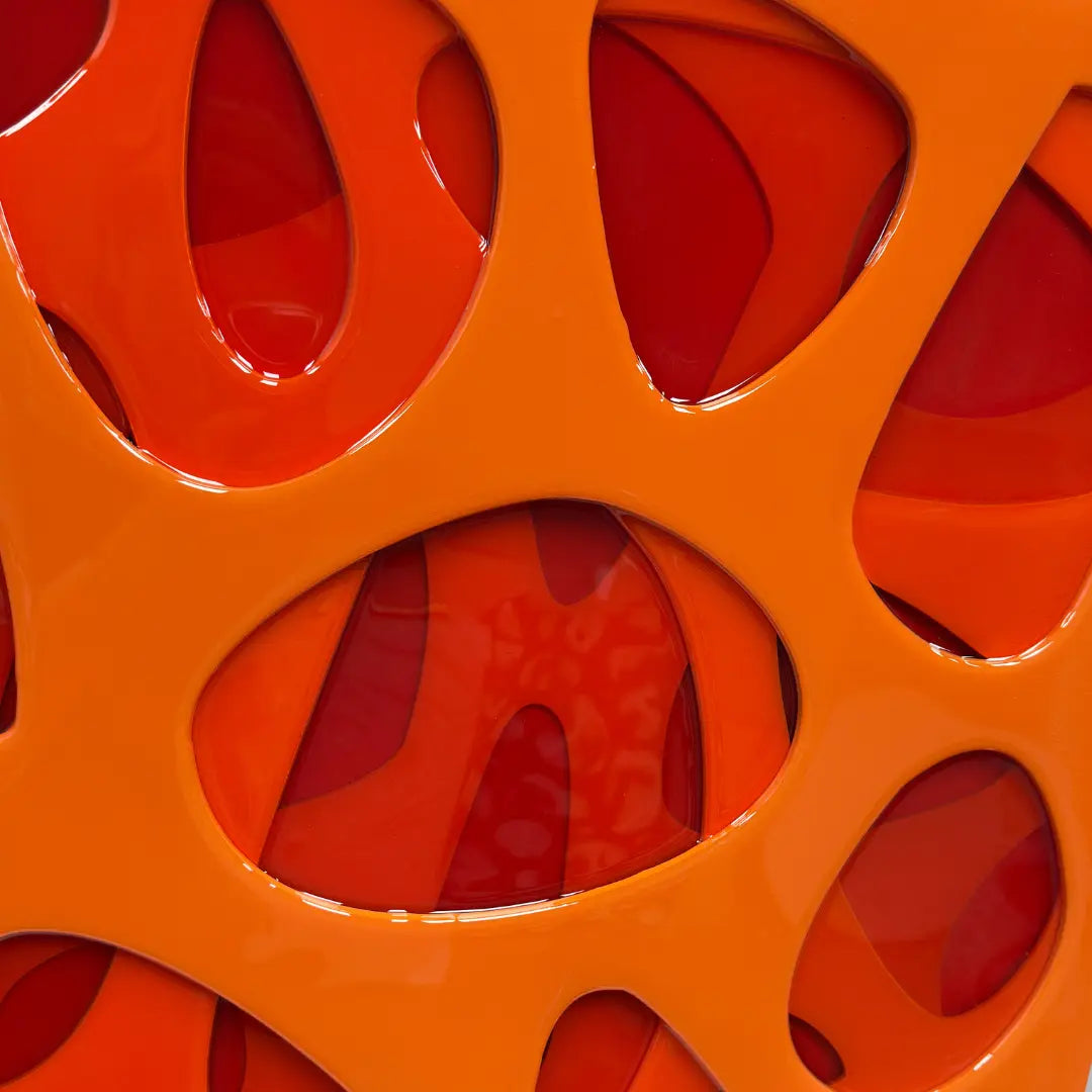 Spectral Flux: Vermilion Stratum Wall Art Interior Moderna