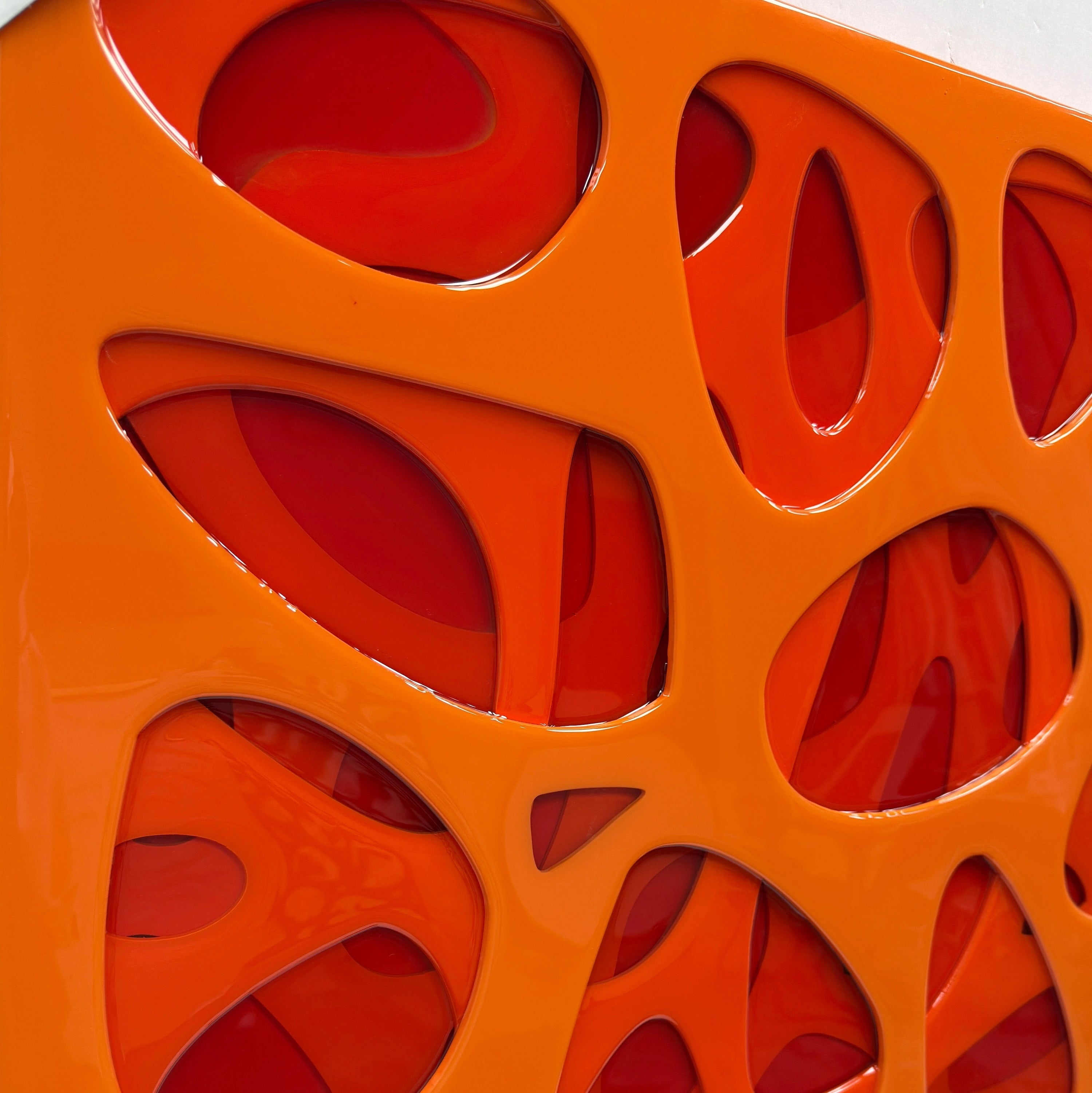 Spectral Flux: Vermilion Stratum Wall Art Interior Moderna