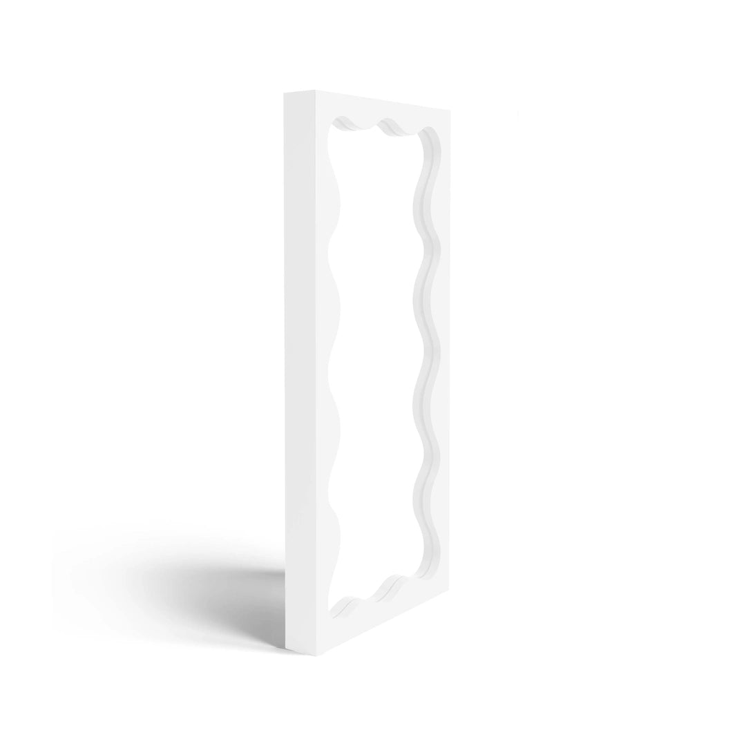 Wave Frame Mirror Mirror Interior Moderna Medium White