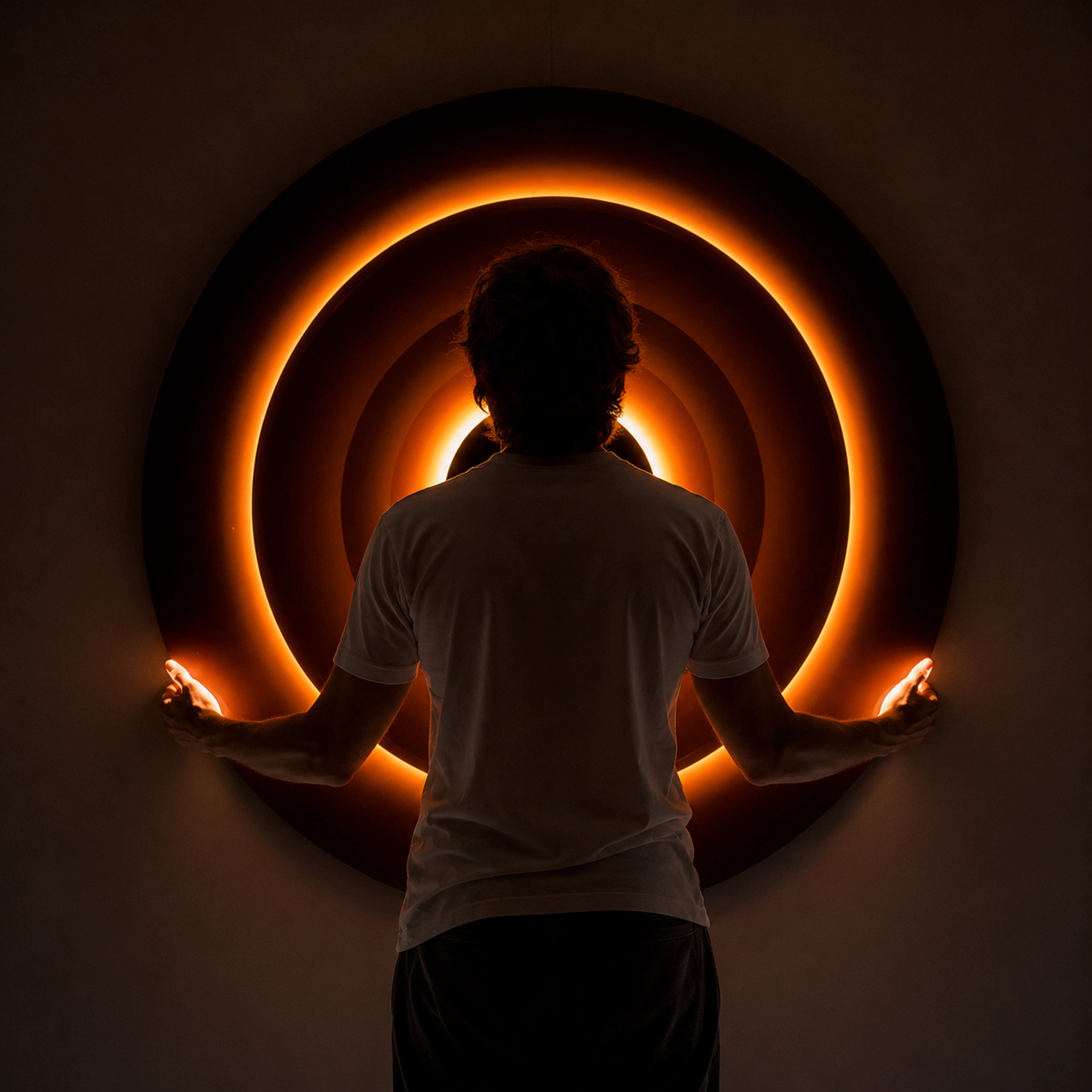 Triple Eclipse Radiance | Ember Halo Wall Art Interior Moderna