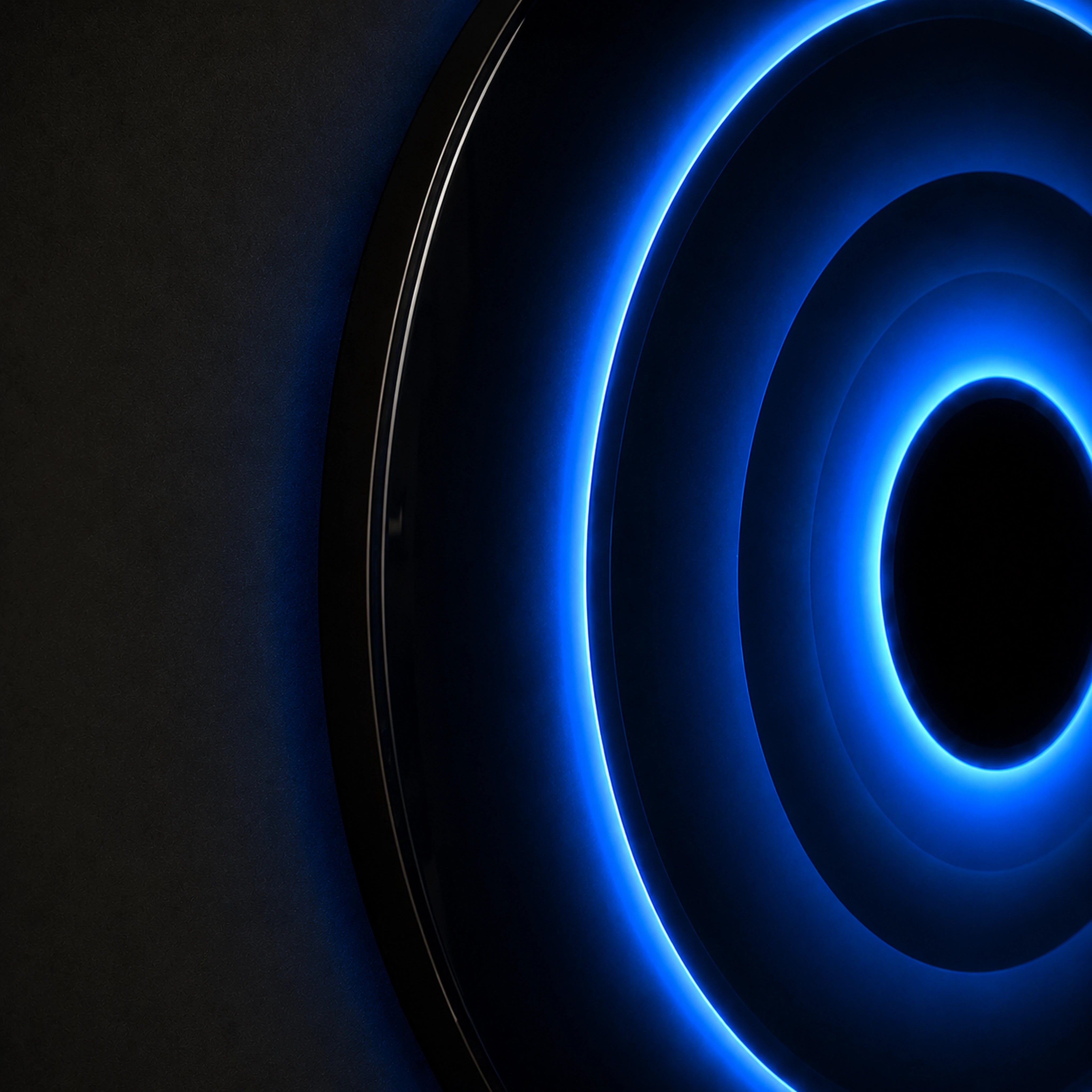 Triple Eclipse Radiance | Azure Halo Wall Art Interior Moderna