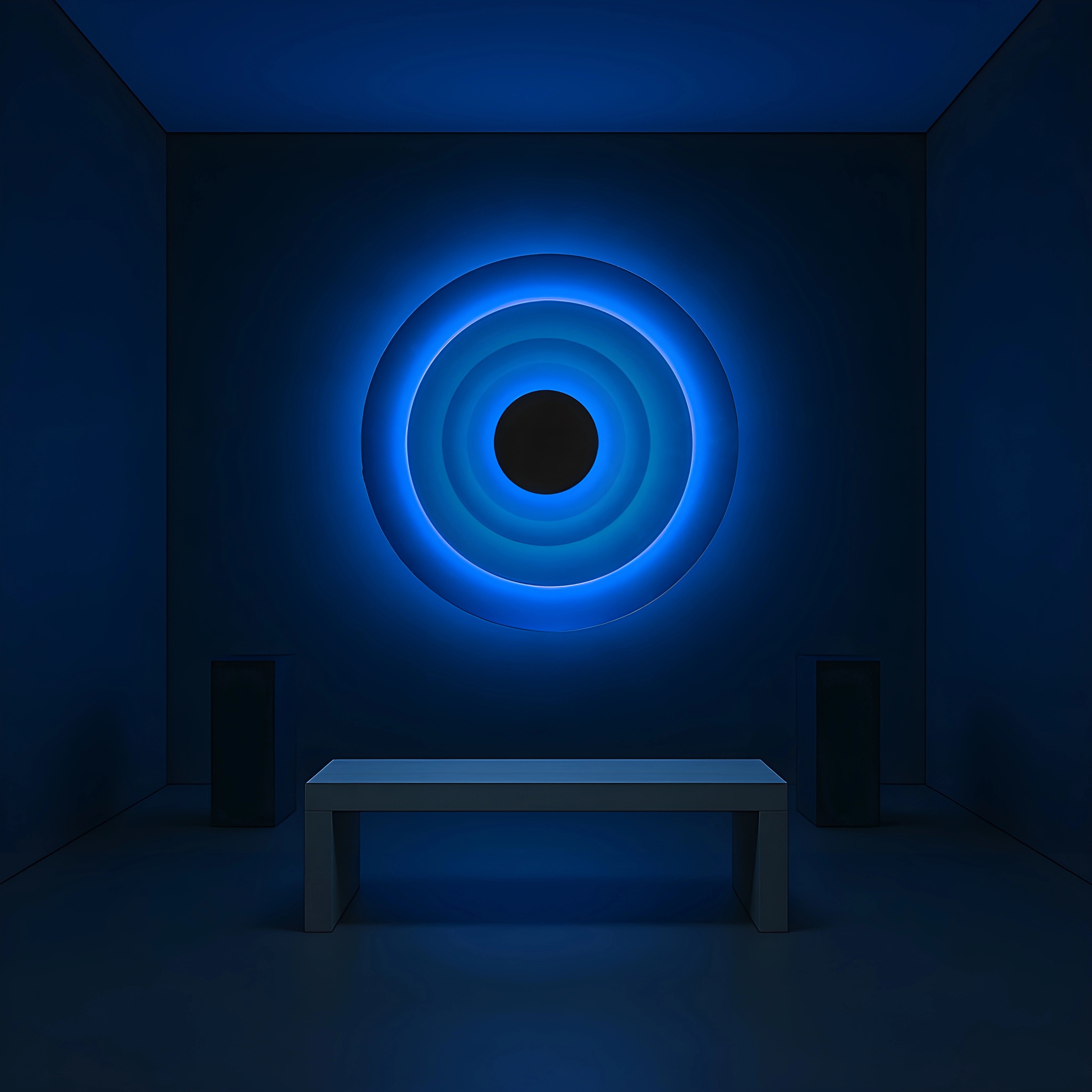 Triple Eclipse Radiance Wall Art Interior Moderna Blue Regular