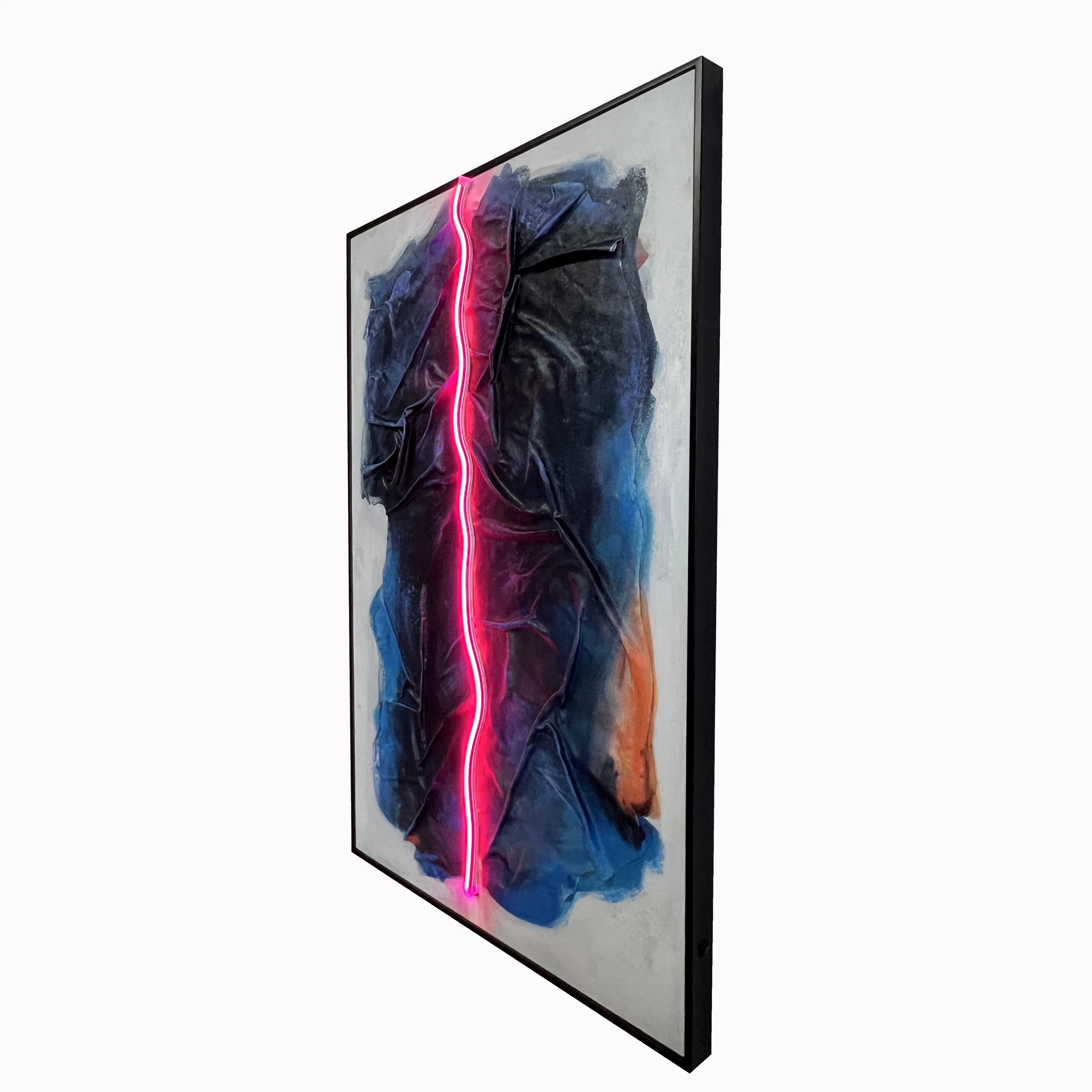 Neon Crease Wall Art Interior Moderna