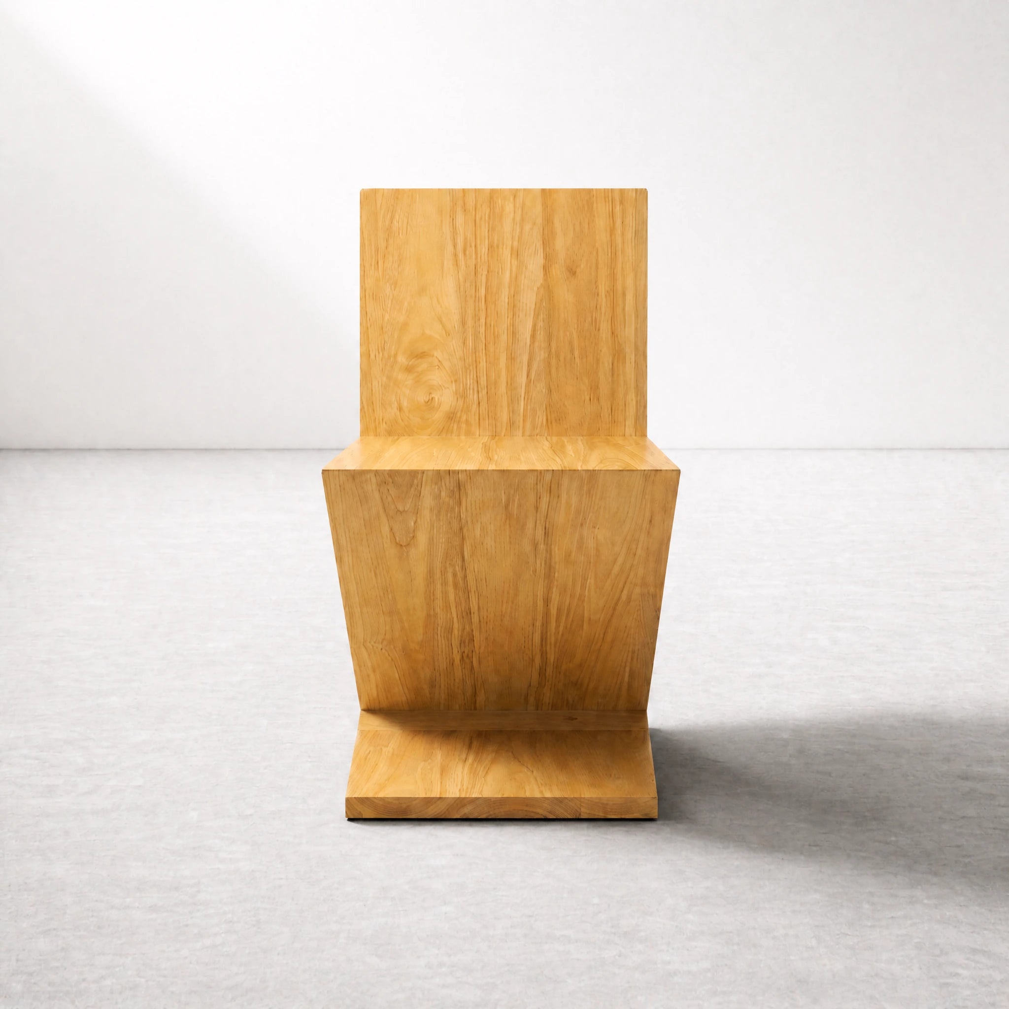 Natural Wood Zig Zag Chair top-down angle showing seat and backrest fold