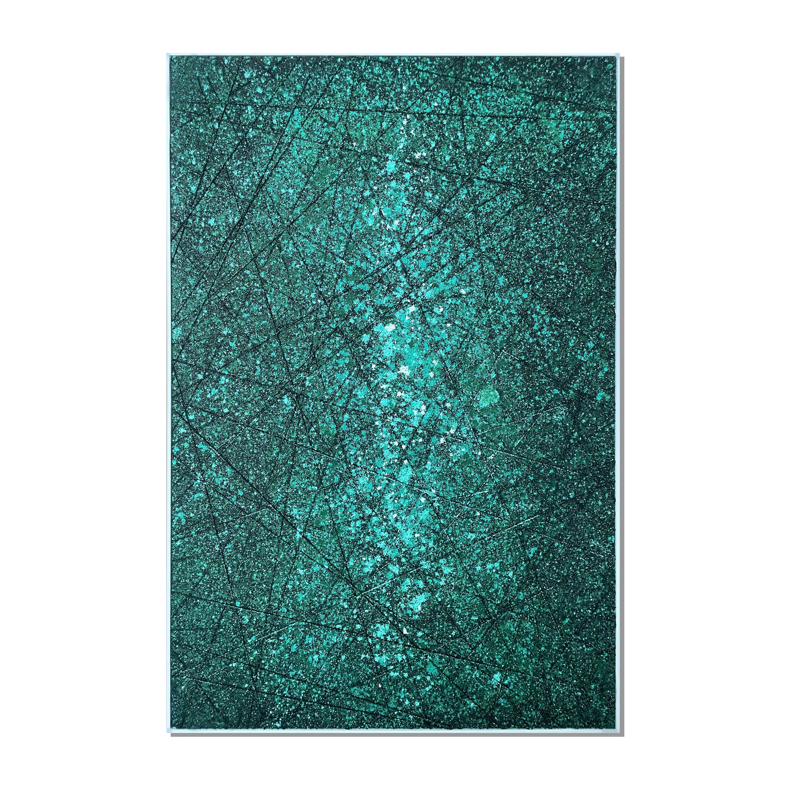 Abstract Stormscape: Emerald Depths Wall Art Interior Moderna