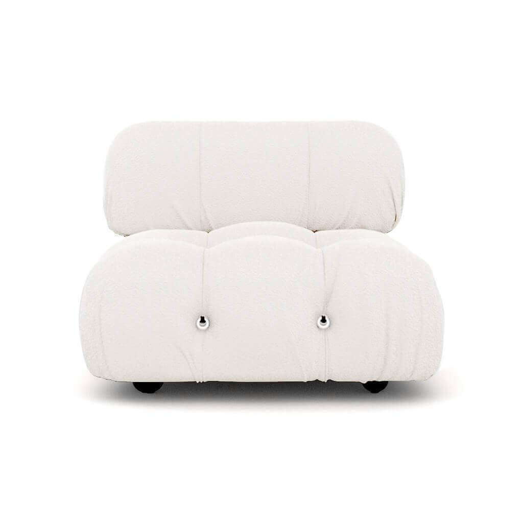 Mario Bellini Center Module Sofa Interior Moderna Pearl White Boucle