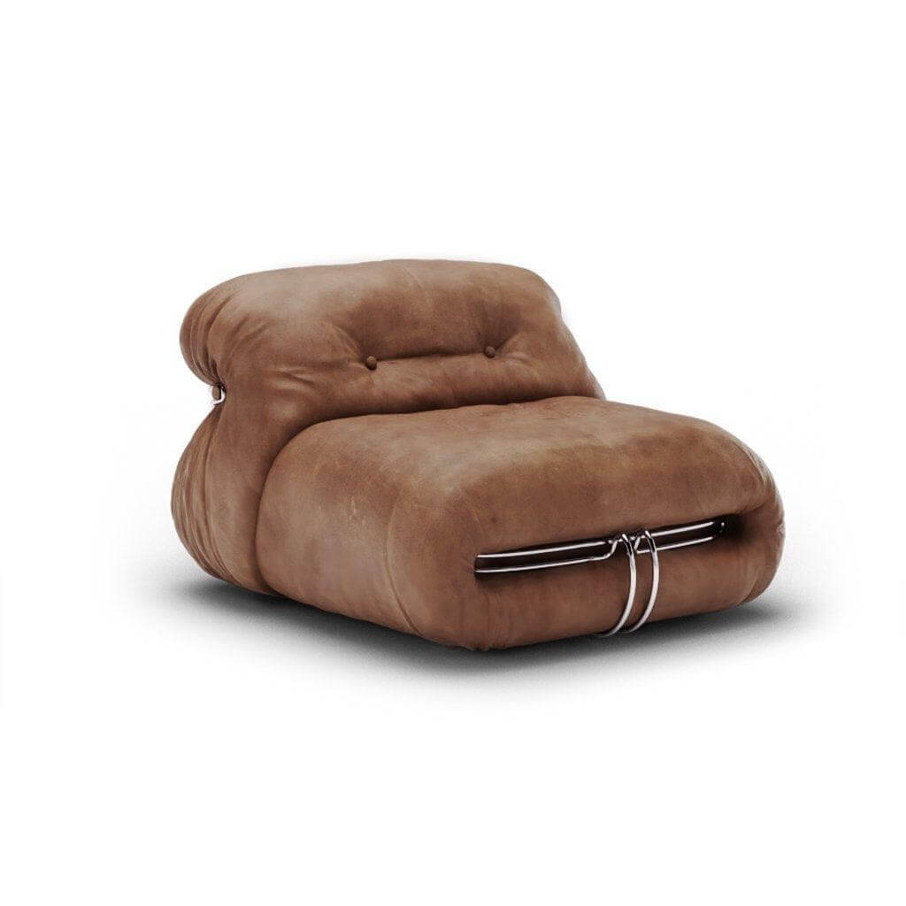 Soriana Single Sofa Interior Moderna Tan Vintage Leather