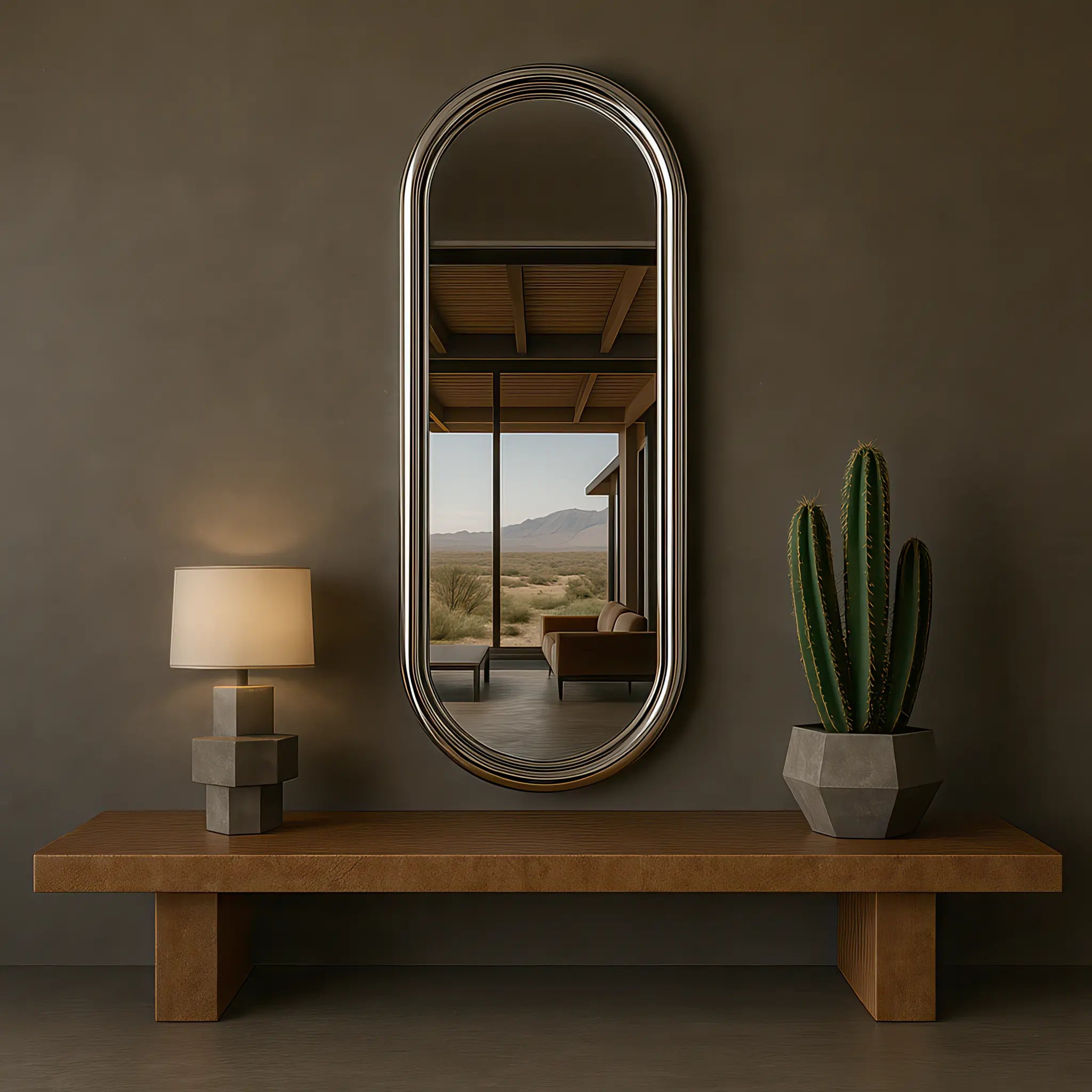 Chrome Pill Mirror Mirror Interior Moderna