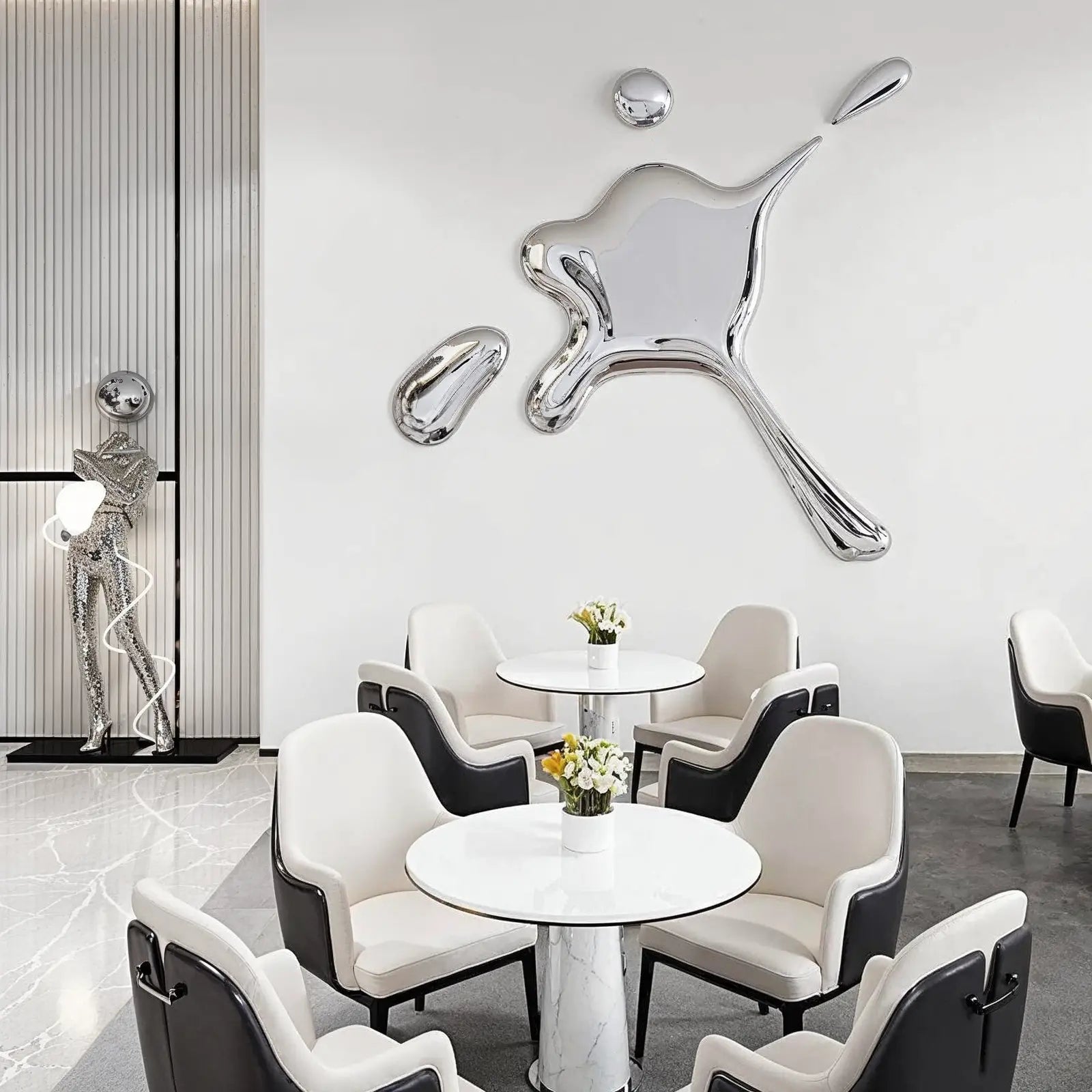 Chrome Splat Wall Art Interior Moderna