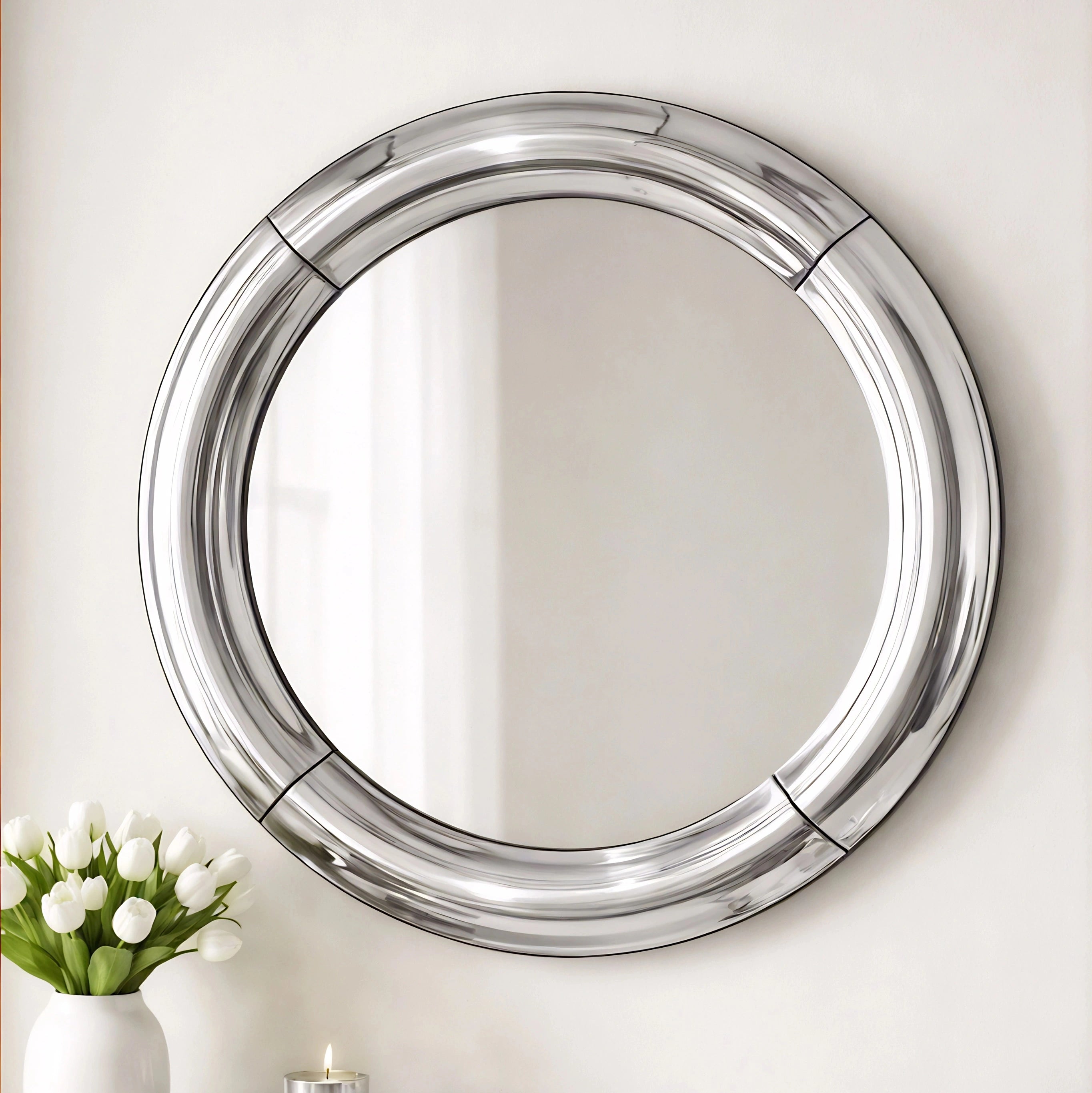 Atlas Mirror | Polished Steel Mirror Interior Moderna