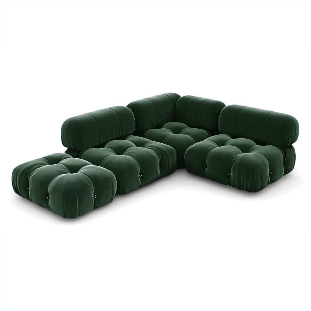 Mario Bellini Combination D Sofa Interior Moderna Emerald Green Velvet