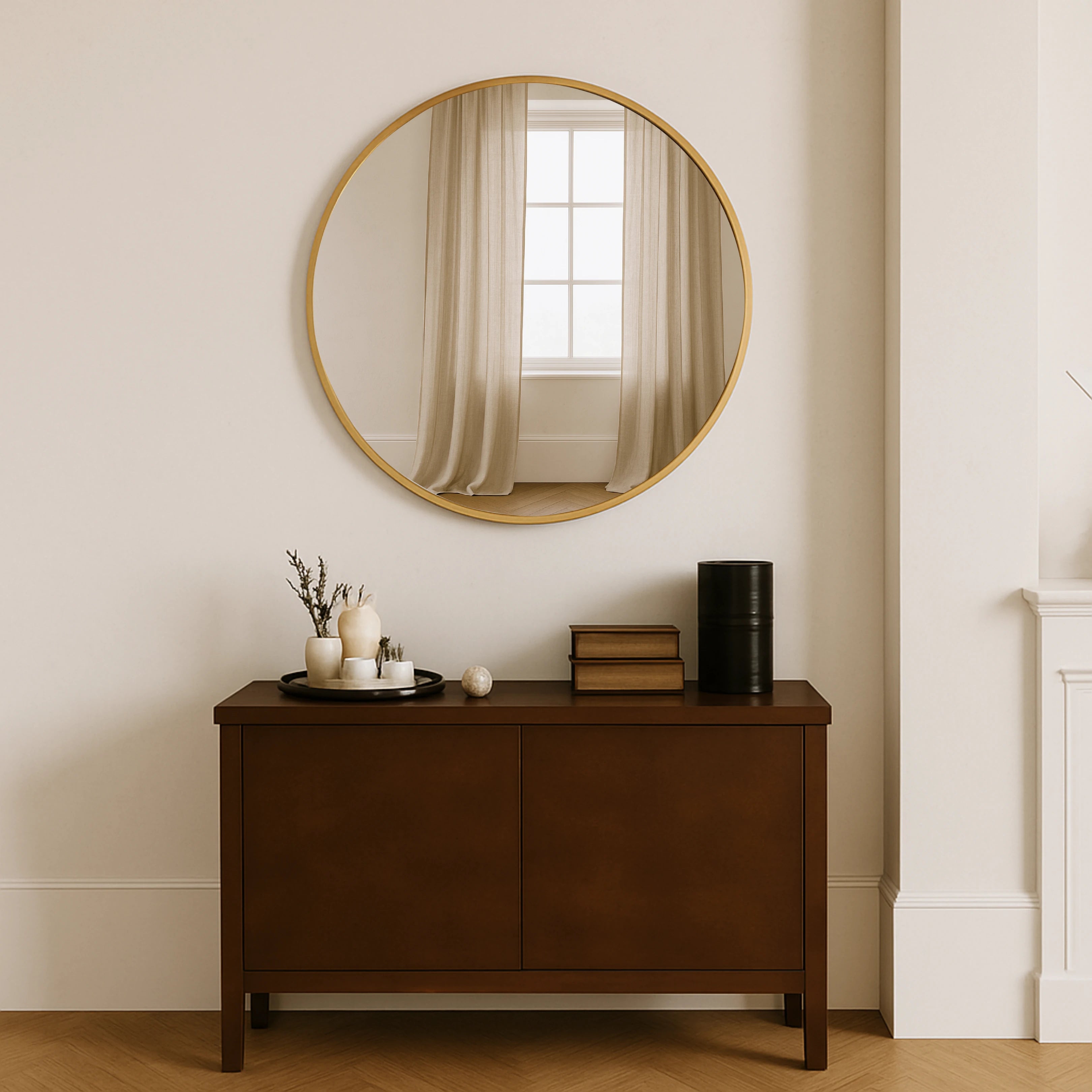 Round Metal Mirror Mirror Interior Moderna Gold