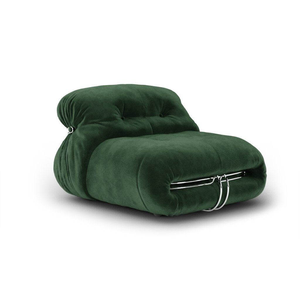 Soriana Single Sofa Interior Moderna Emerald Green Velvet