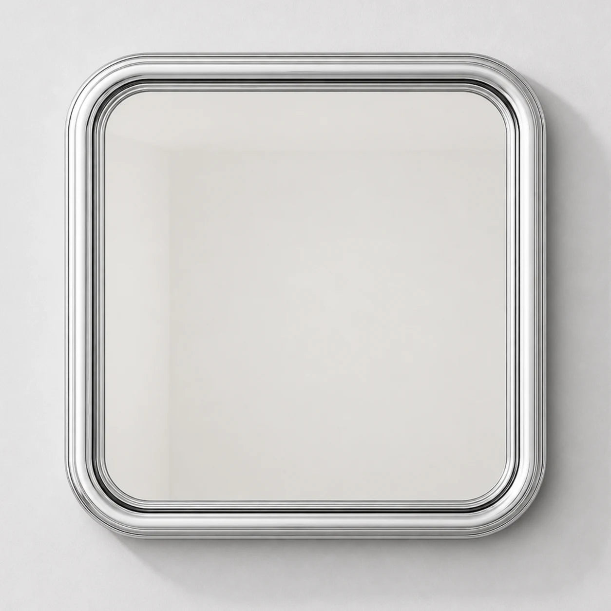 Chrome Bold Square Mirror Mirror Interior Moderna New