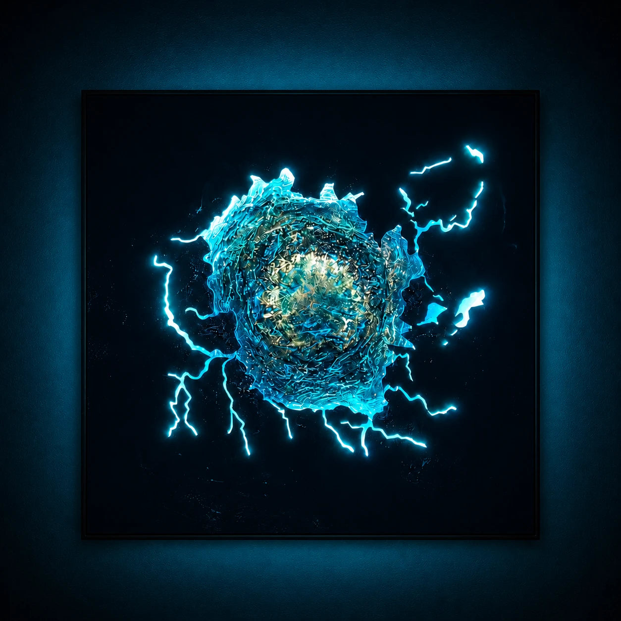 Impact Field | Blue Wall Art Interior Moderna