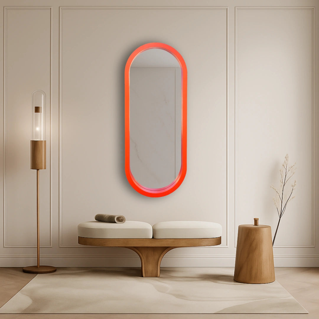 The Pill Mirror Mirror Interior Moderna Orange Medium