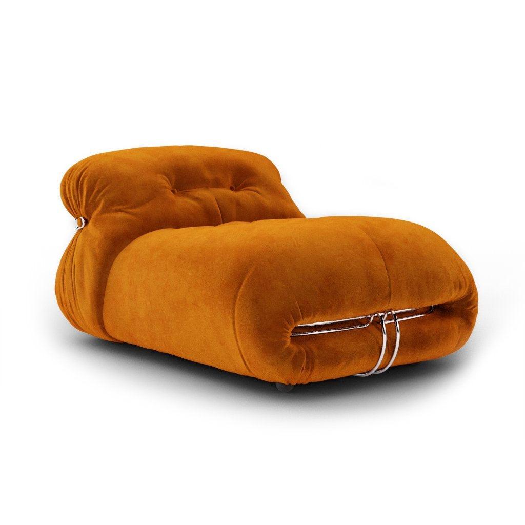 Soriana Lounge Chair Sofa Interior Moderna Mango Orange Velvet
