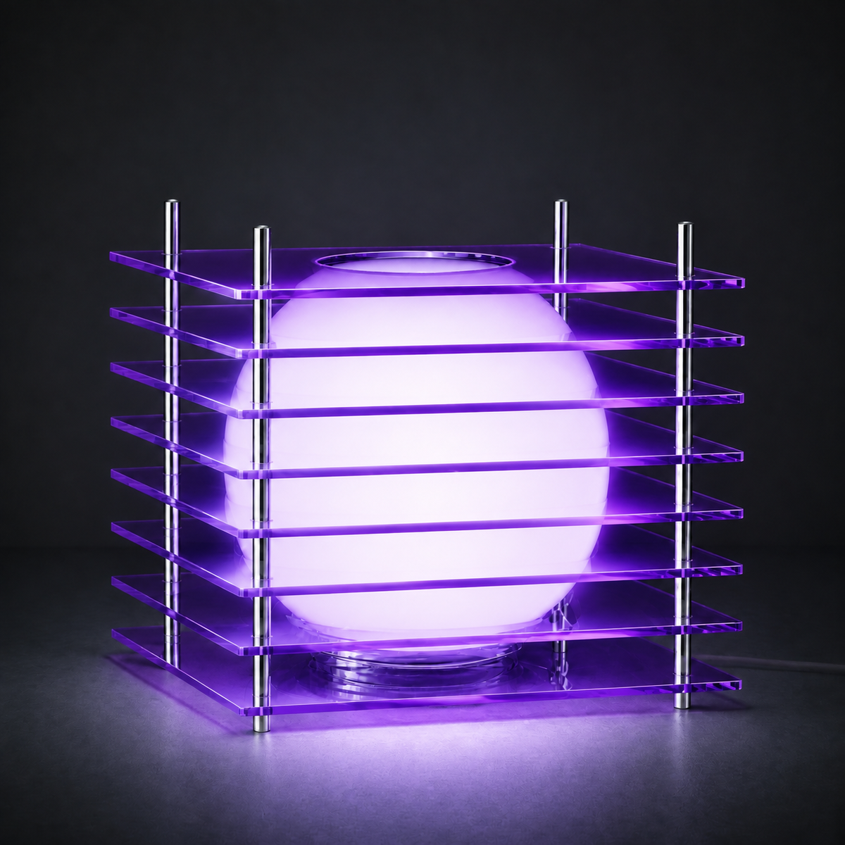 Luminex Cube Lamp Interior Moderna Violet Fusion New