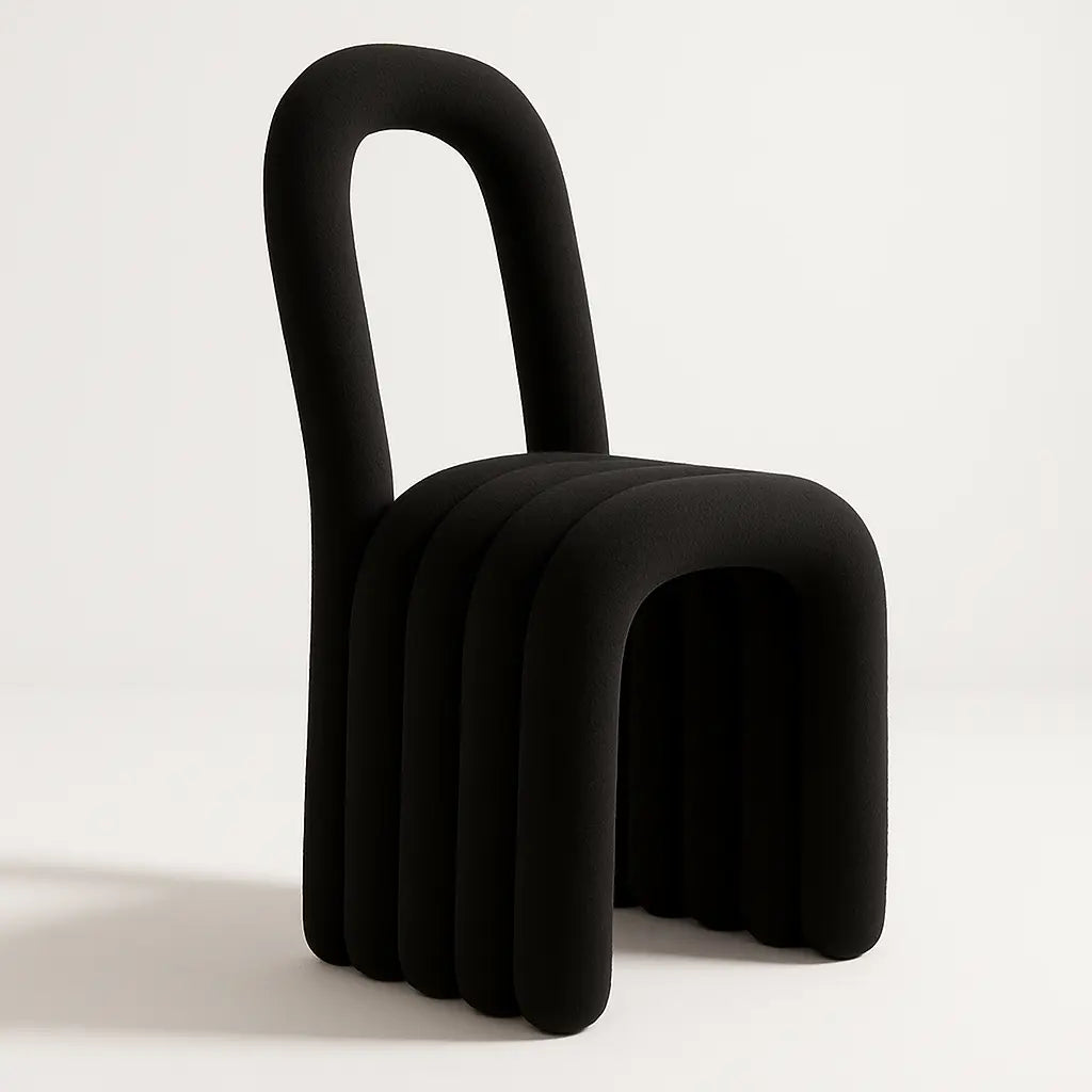 Noodle Pipe Chair Chair Interior Moderna Black Kids Sized New